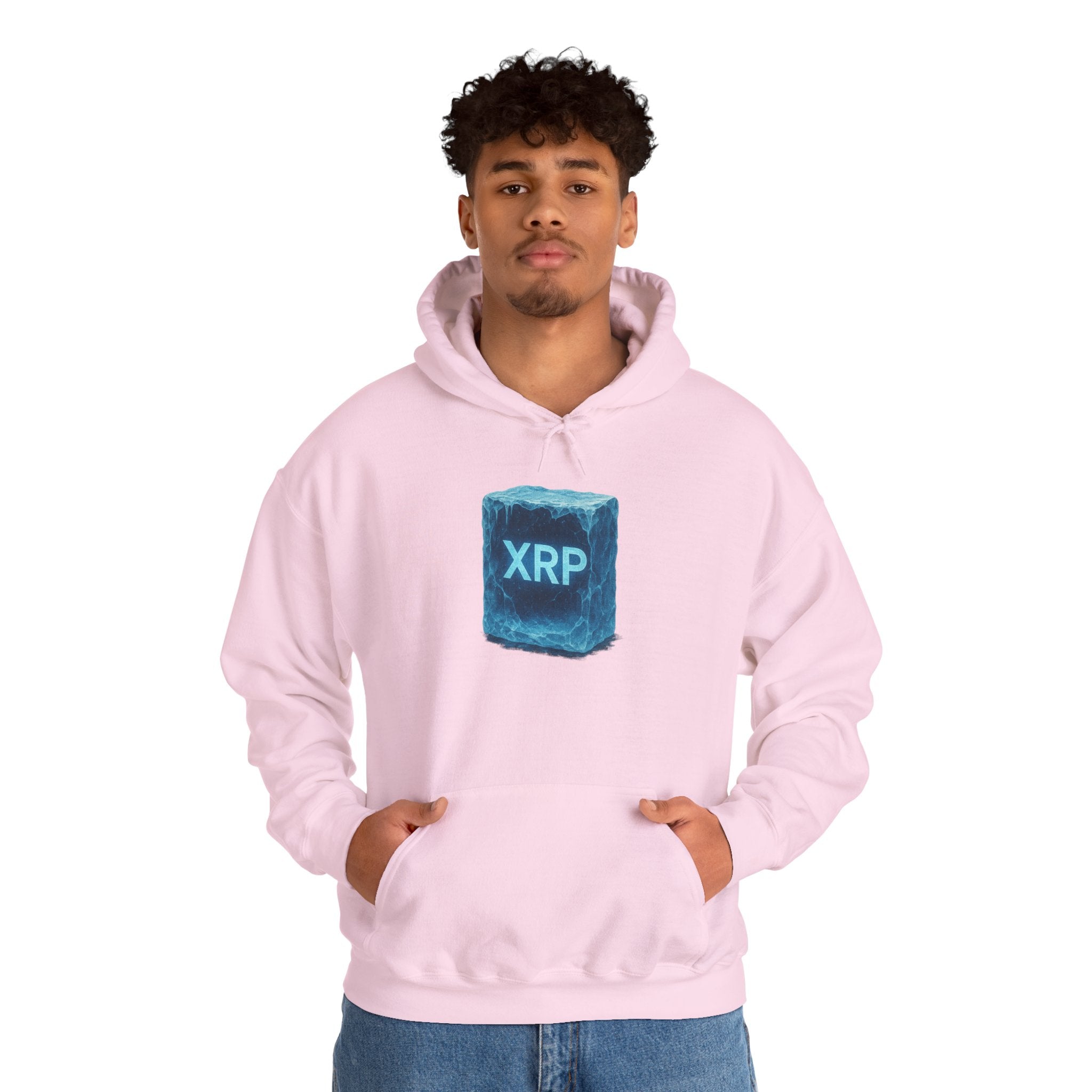 XRP Frozen Cube Hoodie — Crypto Ice Block Sweater for XRP Fans