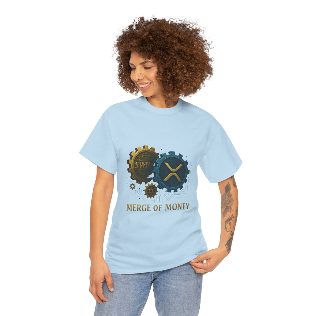 Merge of Money Tee - Cryptocurrency Gears XRP & SWI Crypto T-Shirt