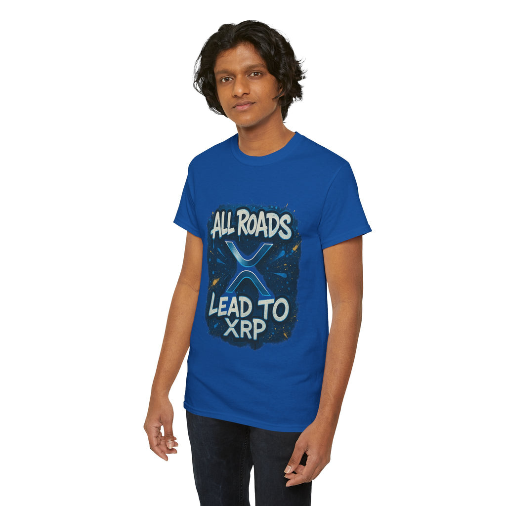 XRP Crypto T-Shirt — "All Roads Lead to XRP" Graphic Tee