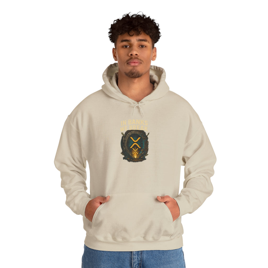 Hoodie — 'In Banks We Trust' Crest Pullover