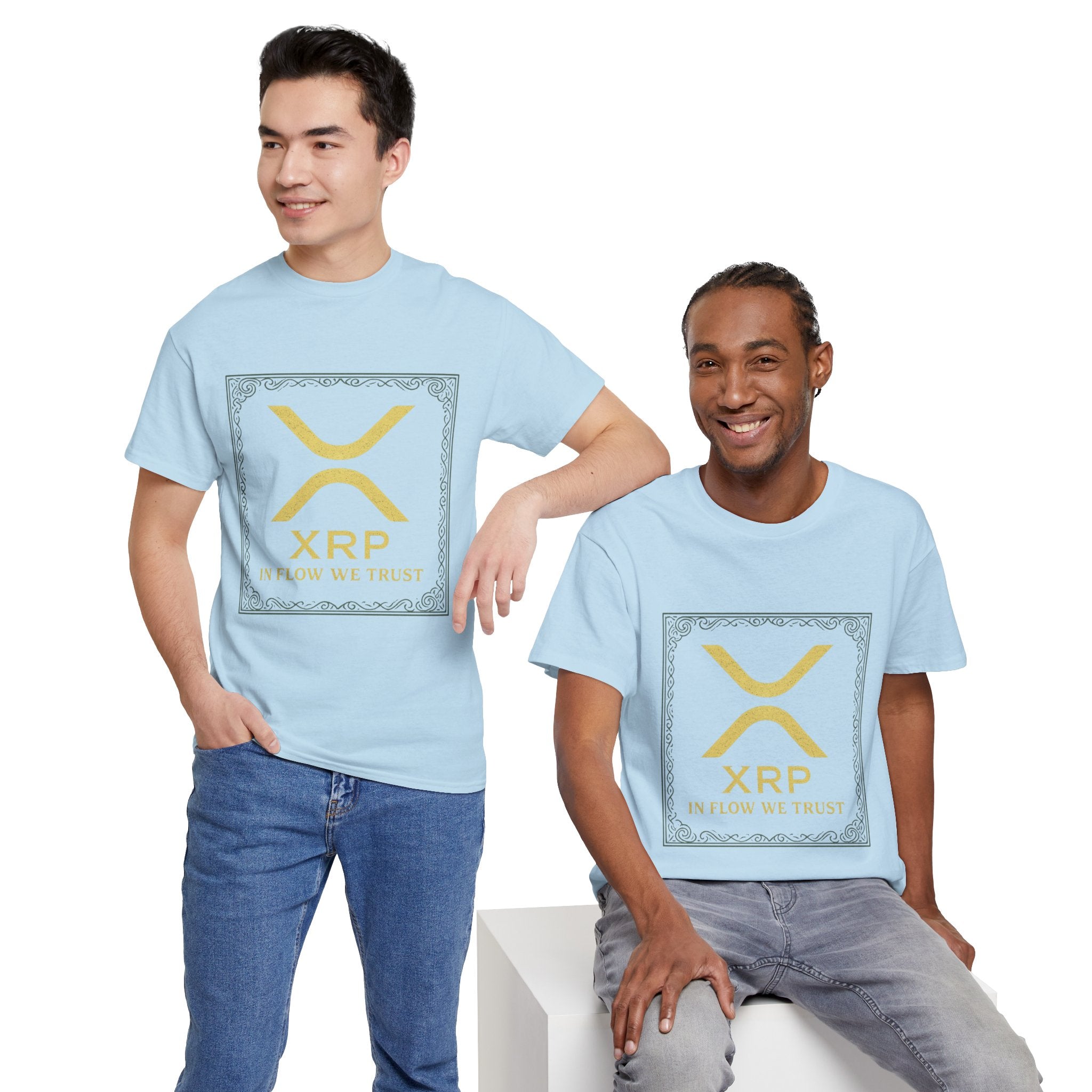 XRP Logo T-Shirt — "In Flow We Trust" Crypto Tee for Ripple Fans