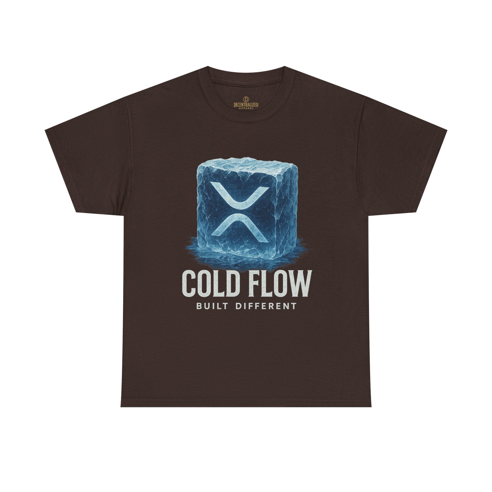 Cold Flow Ripple Logo T‑Shirt — 'Cold Flow: Built Different' Ice Cube Design