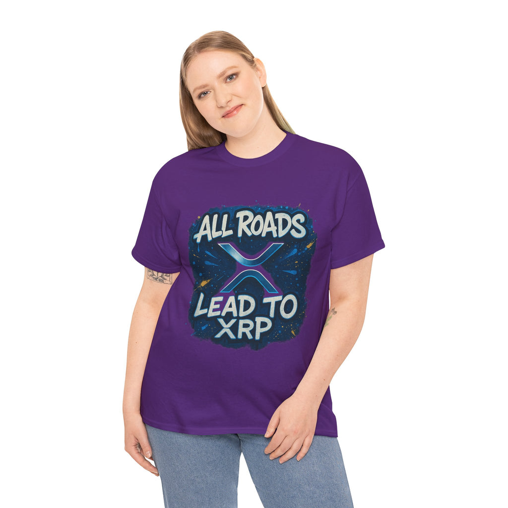 XRP Crypto T-Shirt — "All Roads Lead to XRP" Graphic Tee