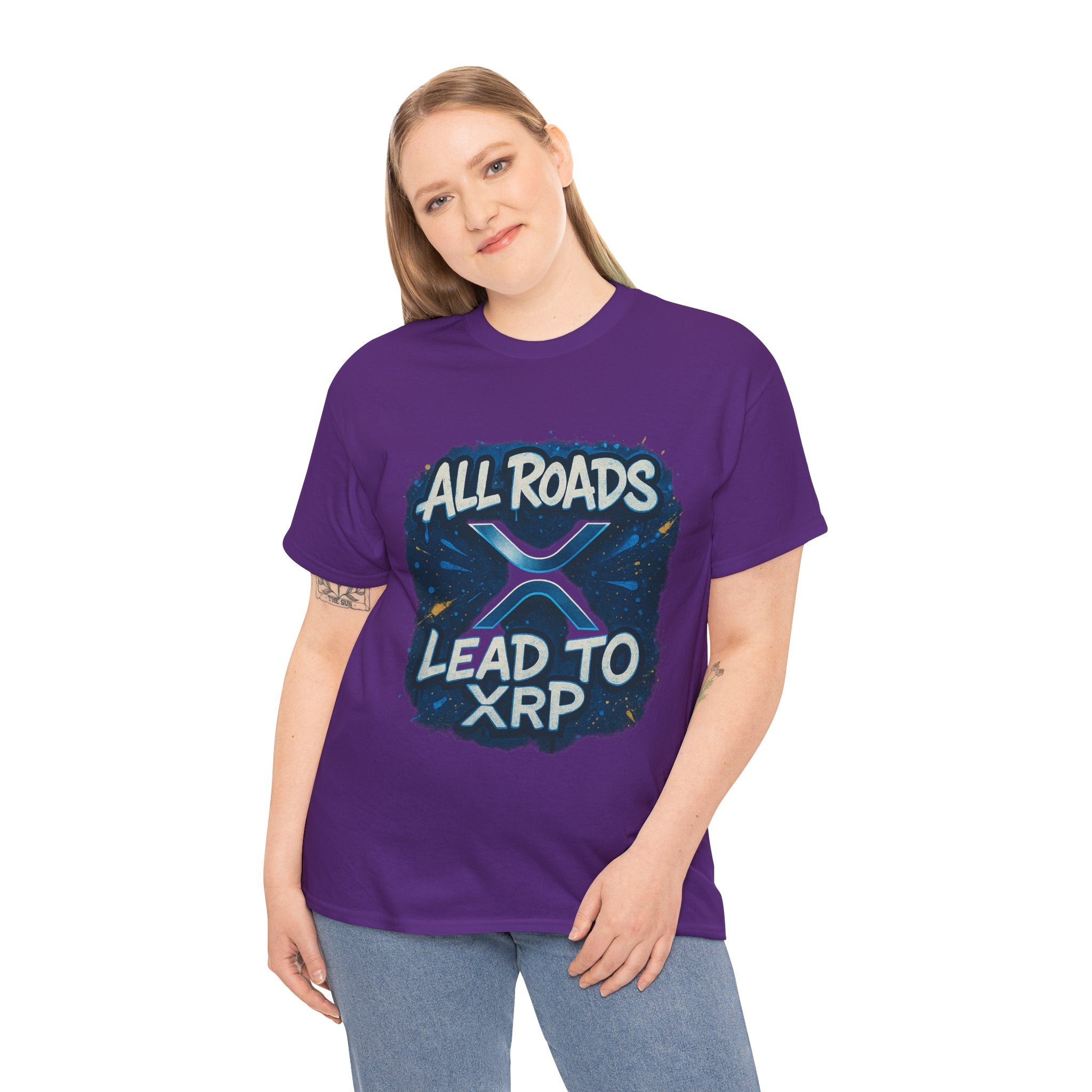 XRP Crypto T-Shirt — "All Roads Lead to XRP" Graphic Tee