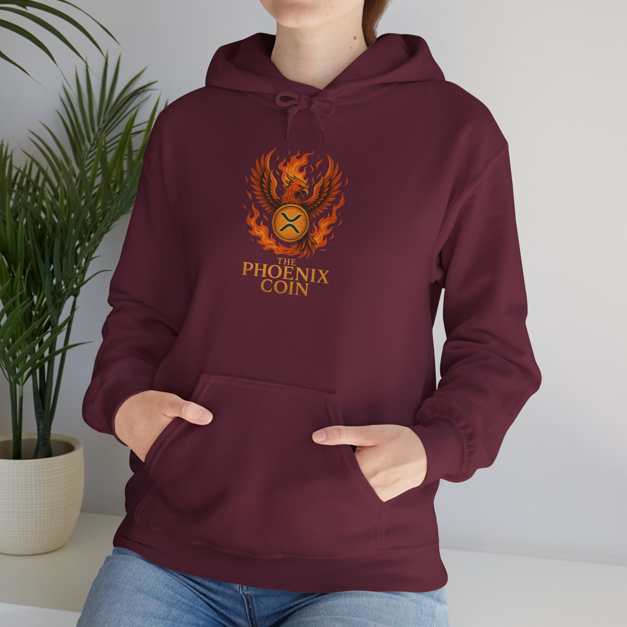 Phoenix Coin Hoodie — Fiery Phoenix Crest Sweatshirt