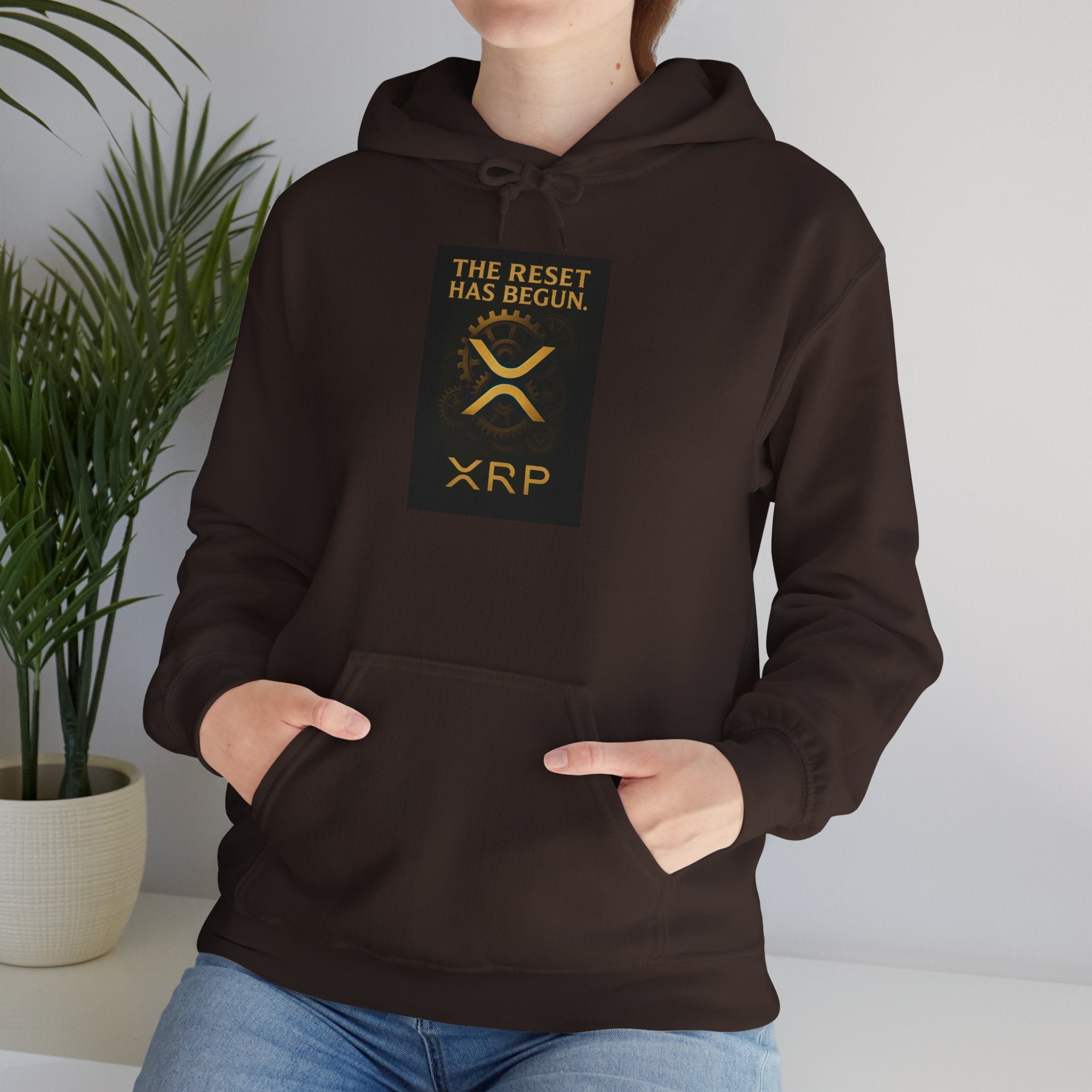 XRP Hoodie — "The Reset Has Begun" Crypto Logo Pullover