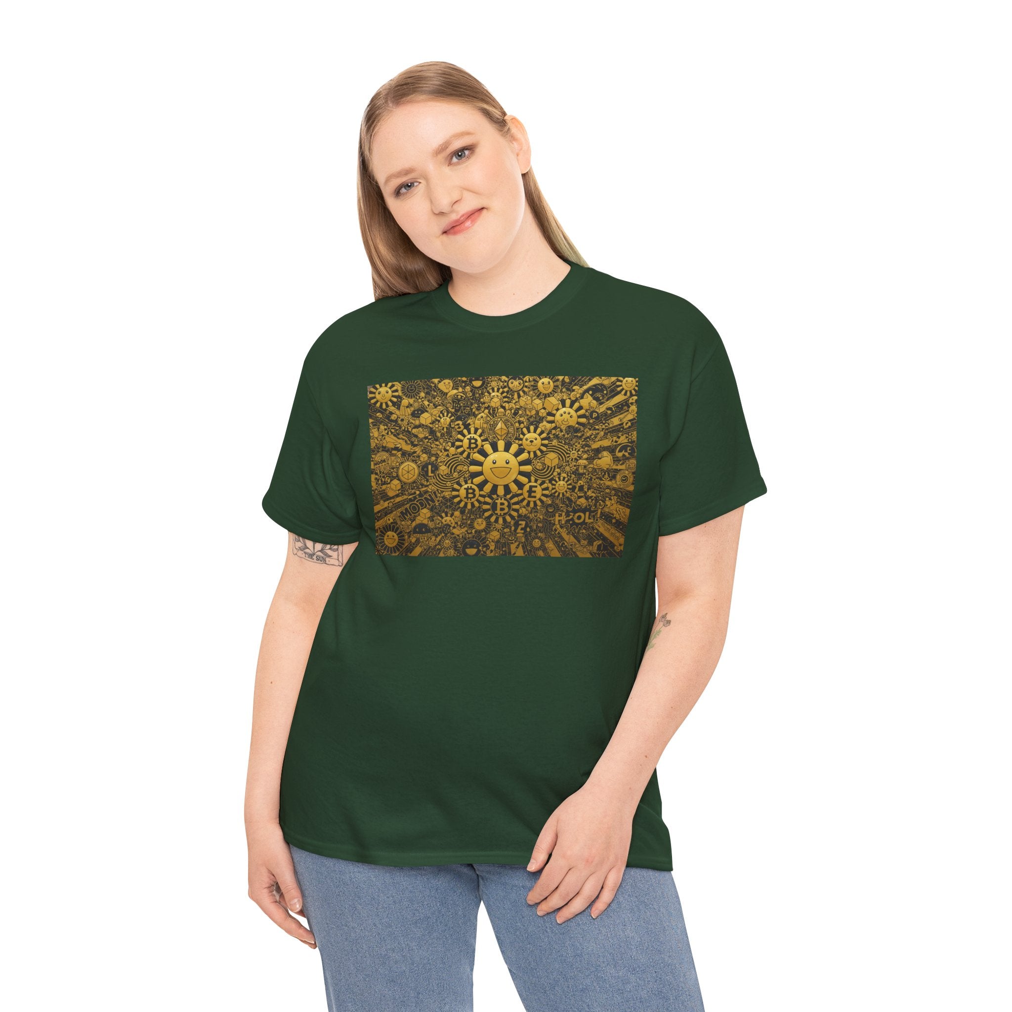 Sunflower Burst T‑Shirt — Golden Sunflower Pattern Tee