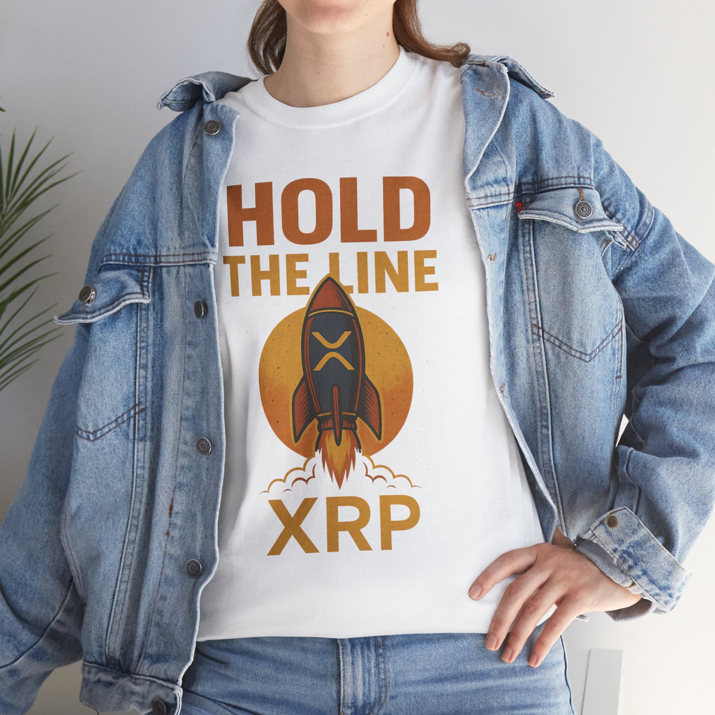 XRP Hold The Line Rocket Tee — Crypto Investor T‑Shirt