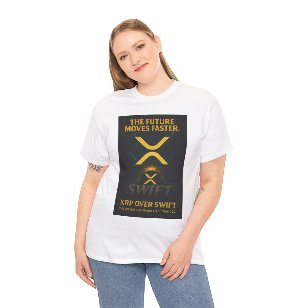 XRP Swift Crypto T-Shirt — “The Future Moves Faster” XRP Over Swift Tee
