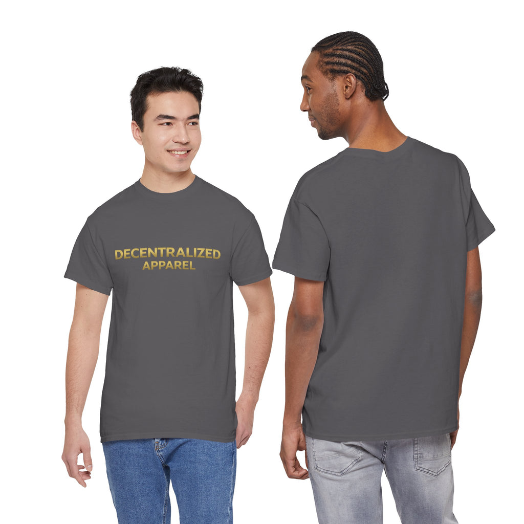 Decentralized Apparel T‑Shirt — Minimal Gold Logo Tee