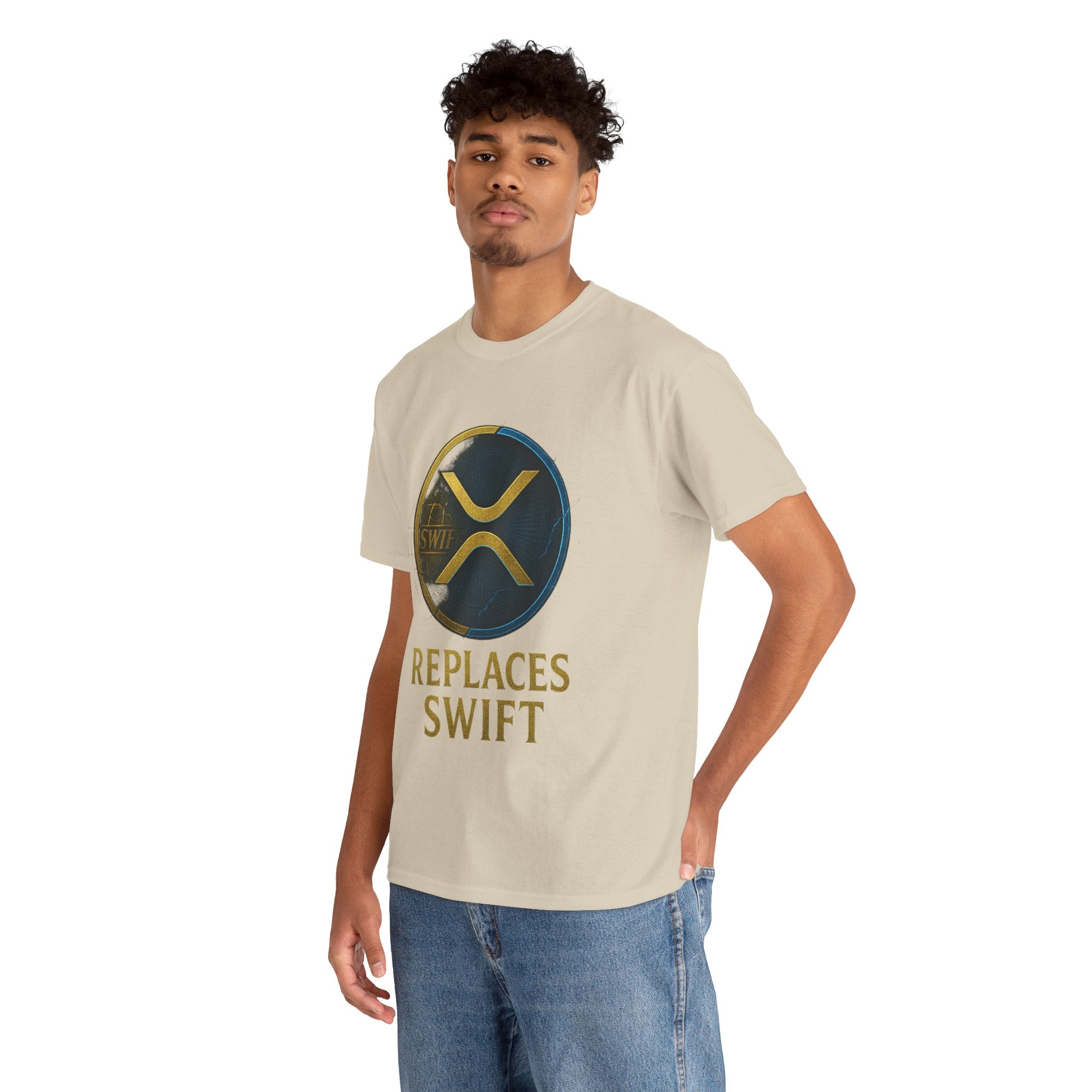 XRP 'Replaces Swift' Cotton Tee — Crypto Ripple Logo T-Shirt