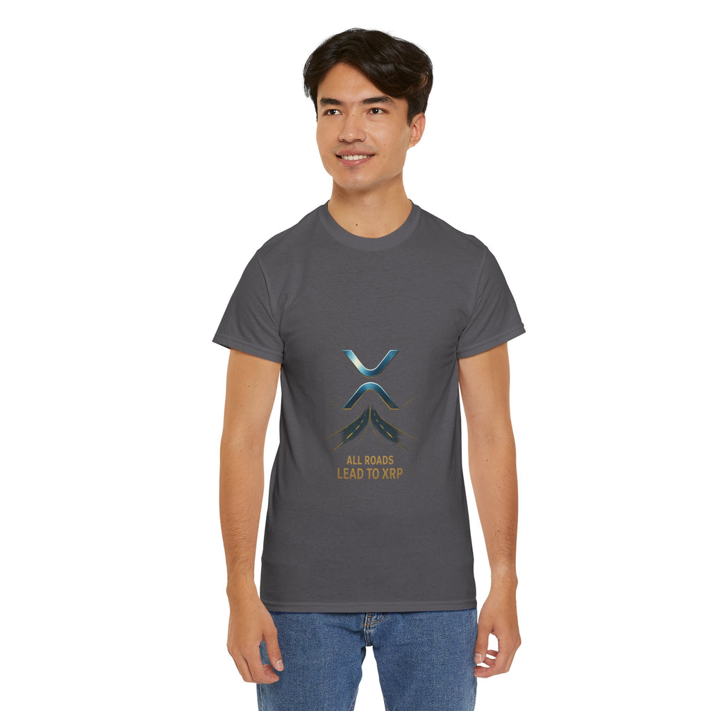 All Roads Lead to XRP T-Shirt — Crypto Ripple Logo Tee