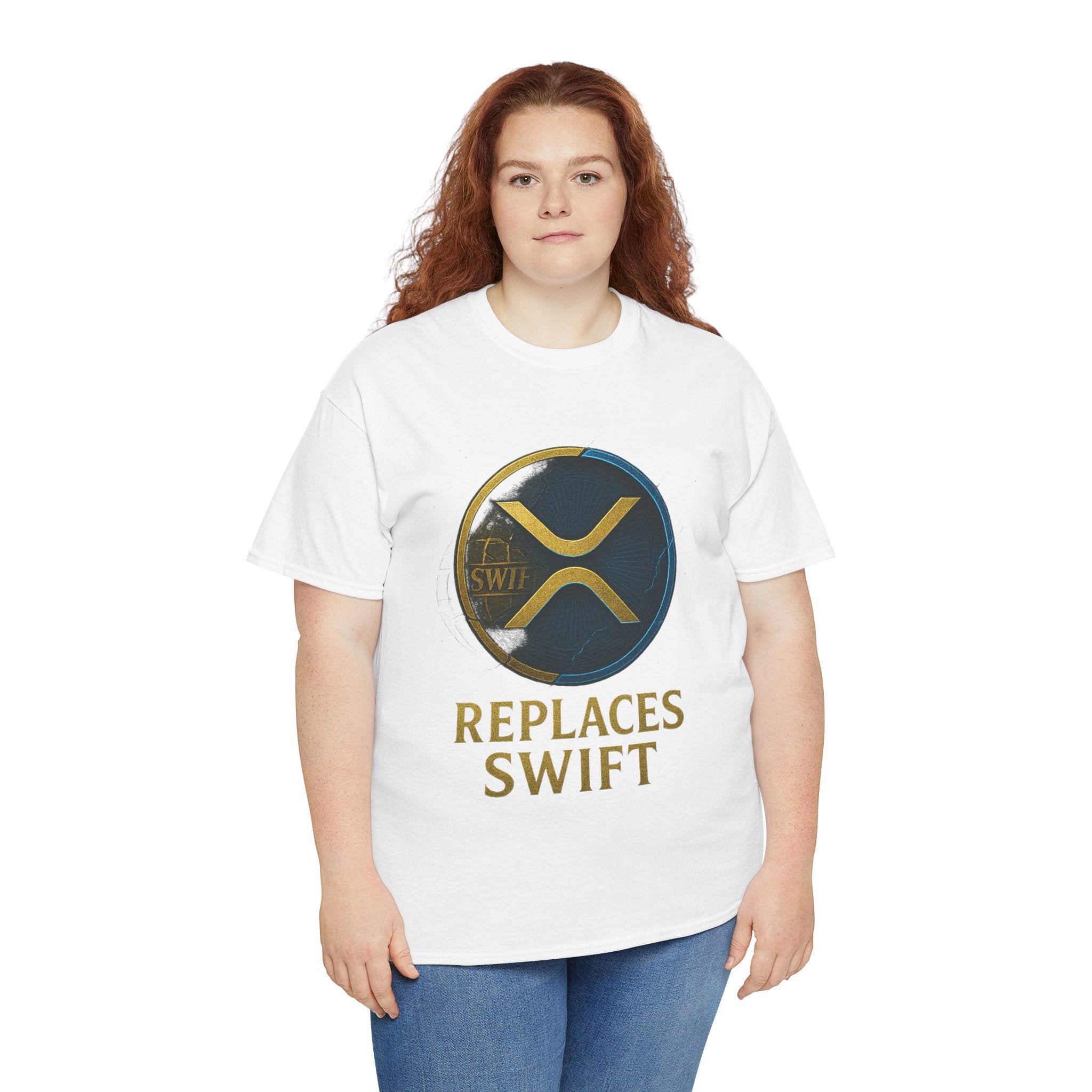 XRP 'Replaces Swift' Cotton Tee — Crypto Ripple Logo T-Shirt