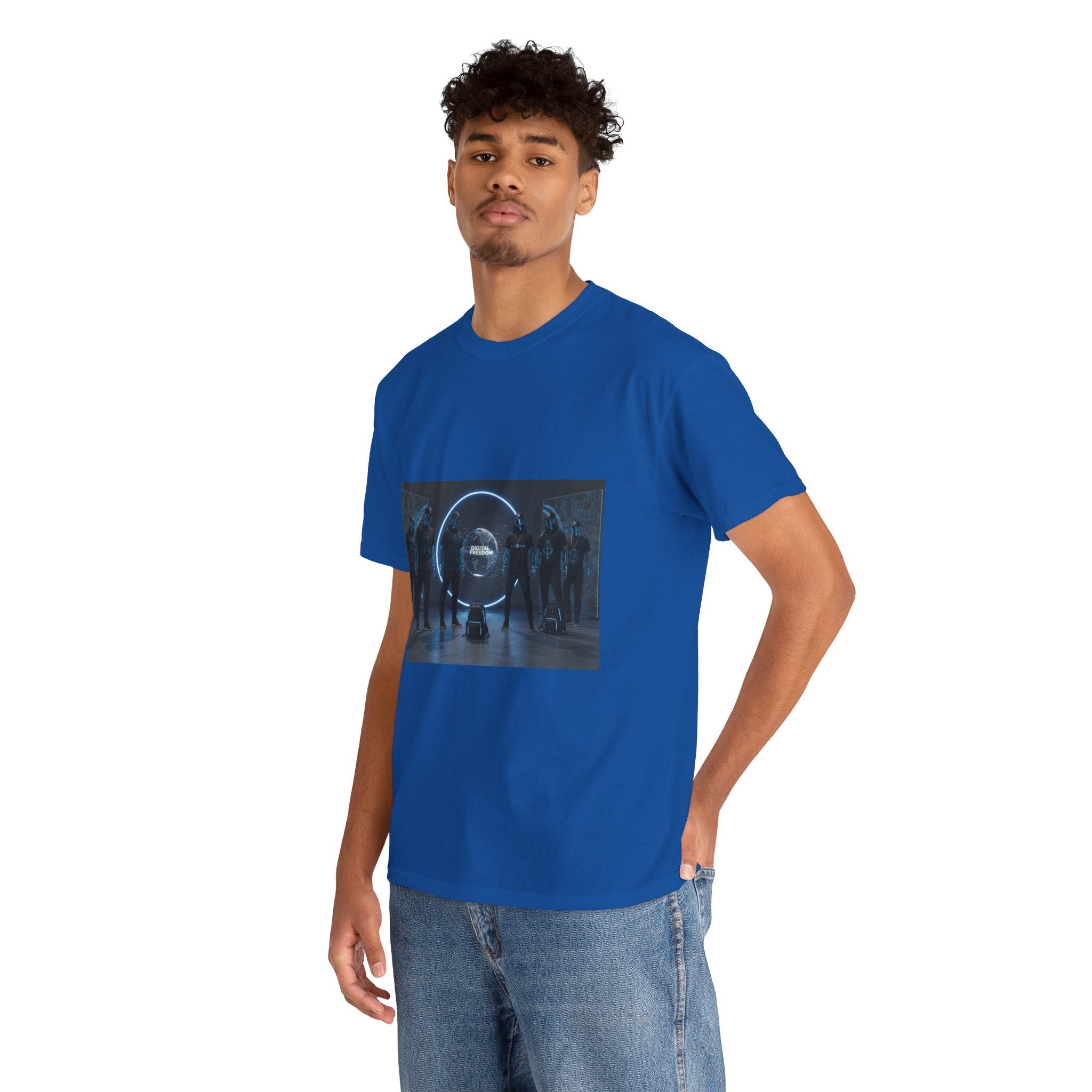 Sci‑Fi Portal Graphic Tee — Futuristic Neon Crew T-Shirt