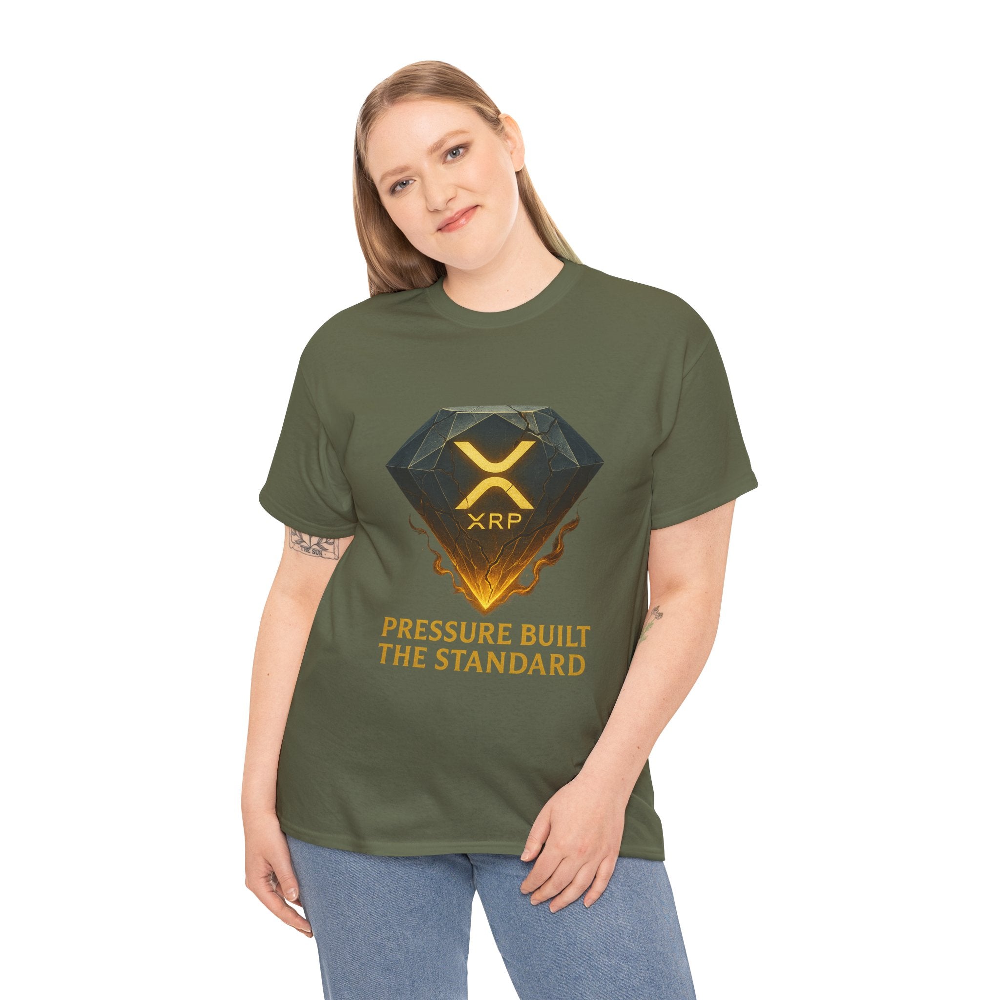 XRP Diamond Tee — "Pressure Built The Standard" Crypto Graphic T‑Shirt
