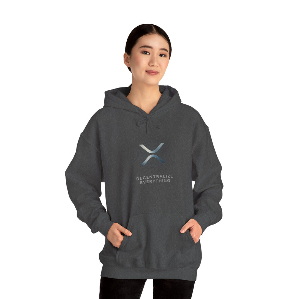 XRP 'Decentralize Everything' Hoodie — Minimal Crypto Logo Pullover