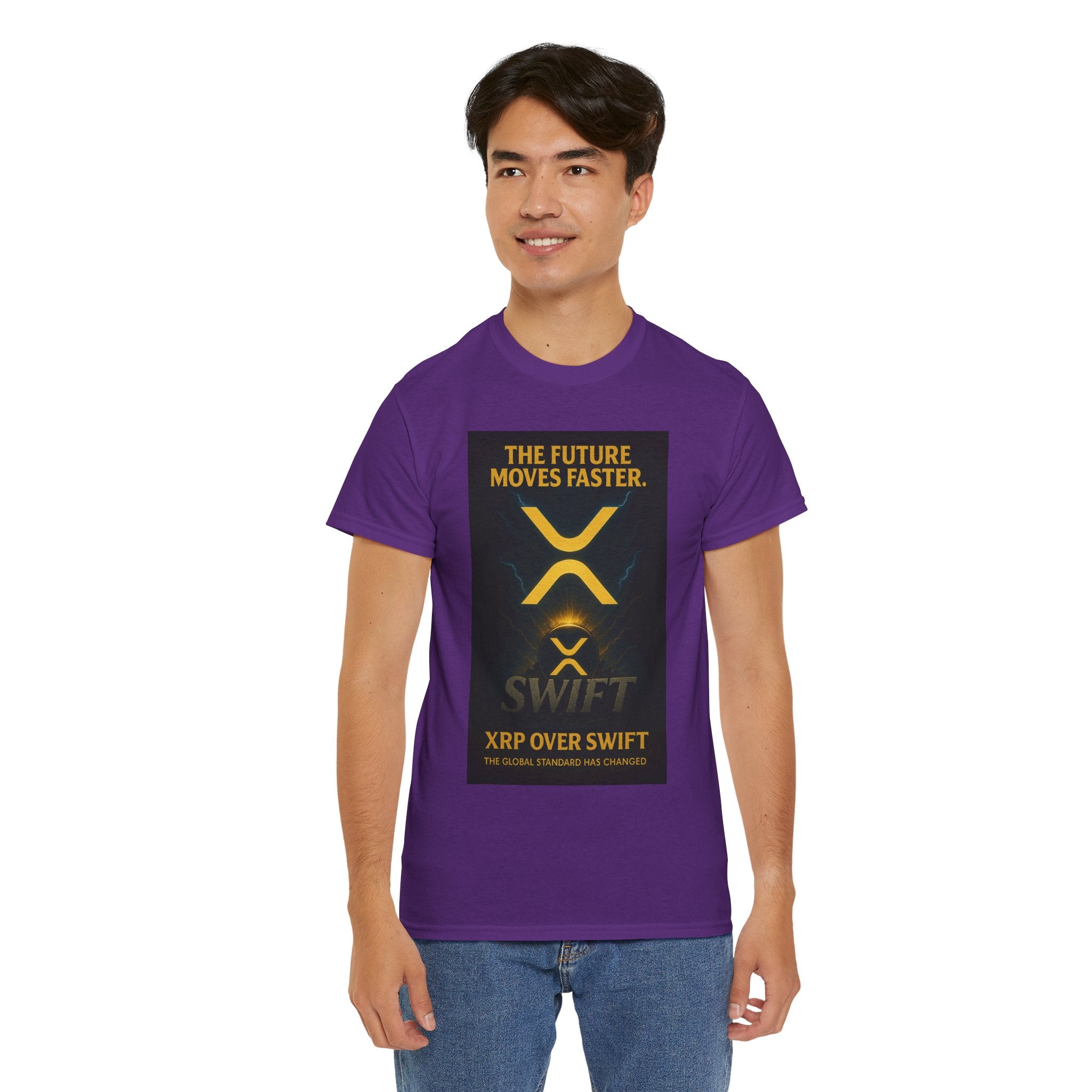 XRP Swift Crypto T-Shirt — “The Future Moves Faster” XRP Over Swift Tee