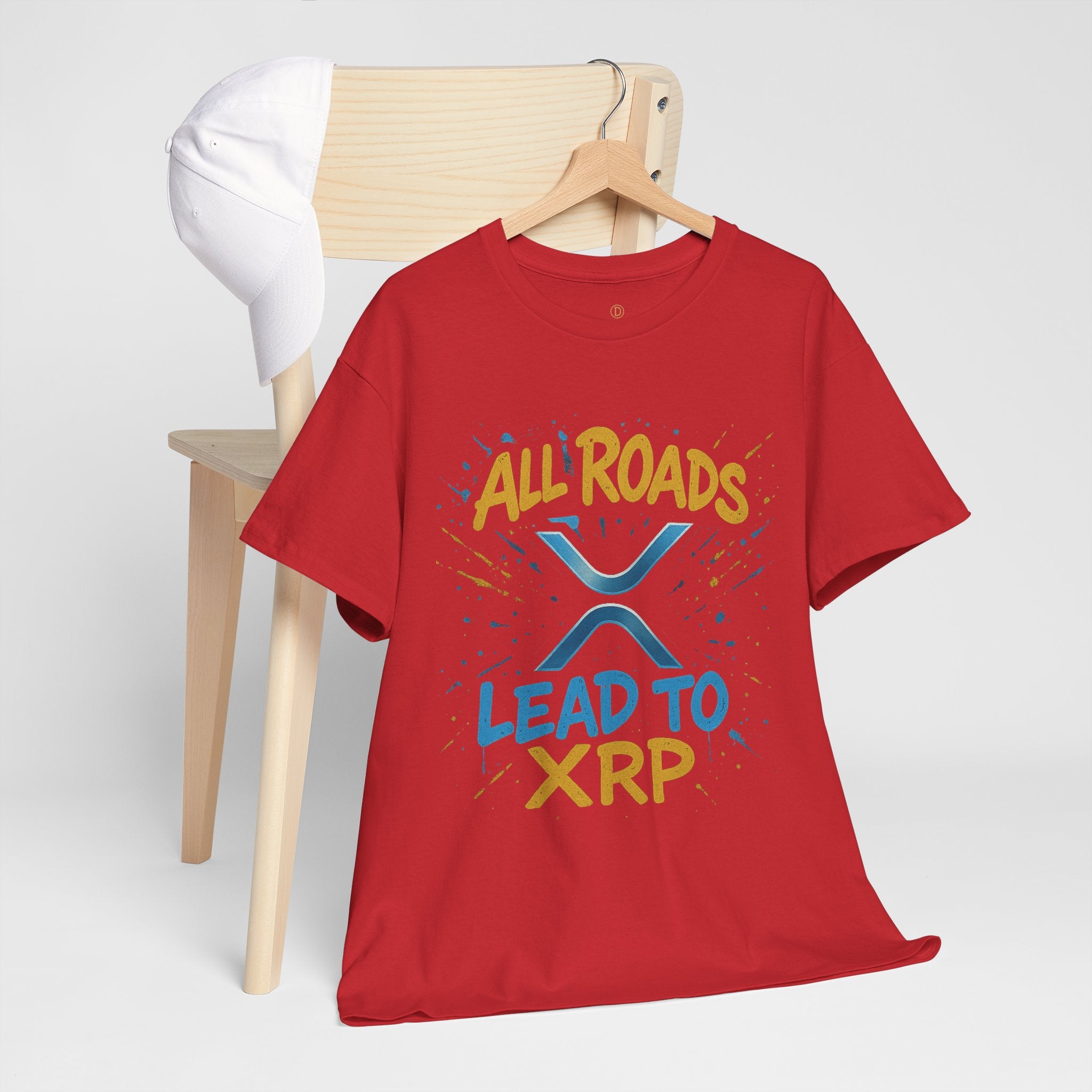 XRP Crypto Tee — "All Roads Lead to XRP" Casual Cryptocurrency Shirt