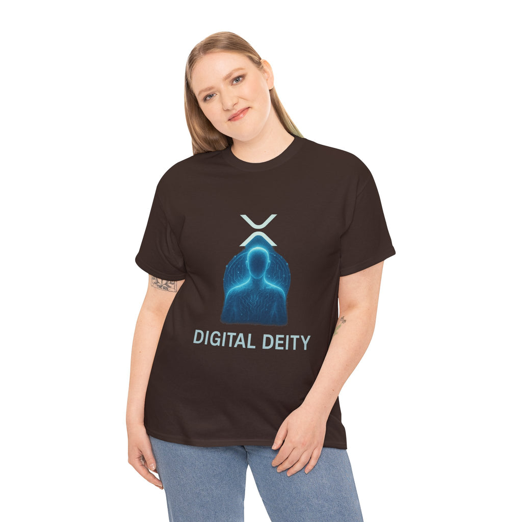 Digital Deity T‑Shirt — Futuristic Neon Tech Hoodie Tee