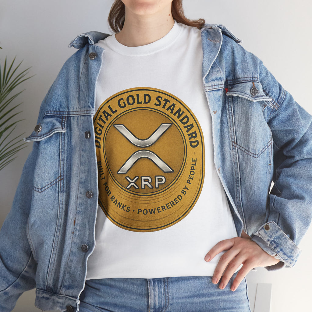 XRP Digital Gold Tee – Cryptocurrency Logo Shirt