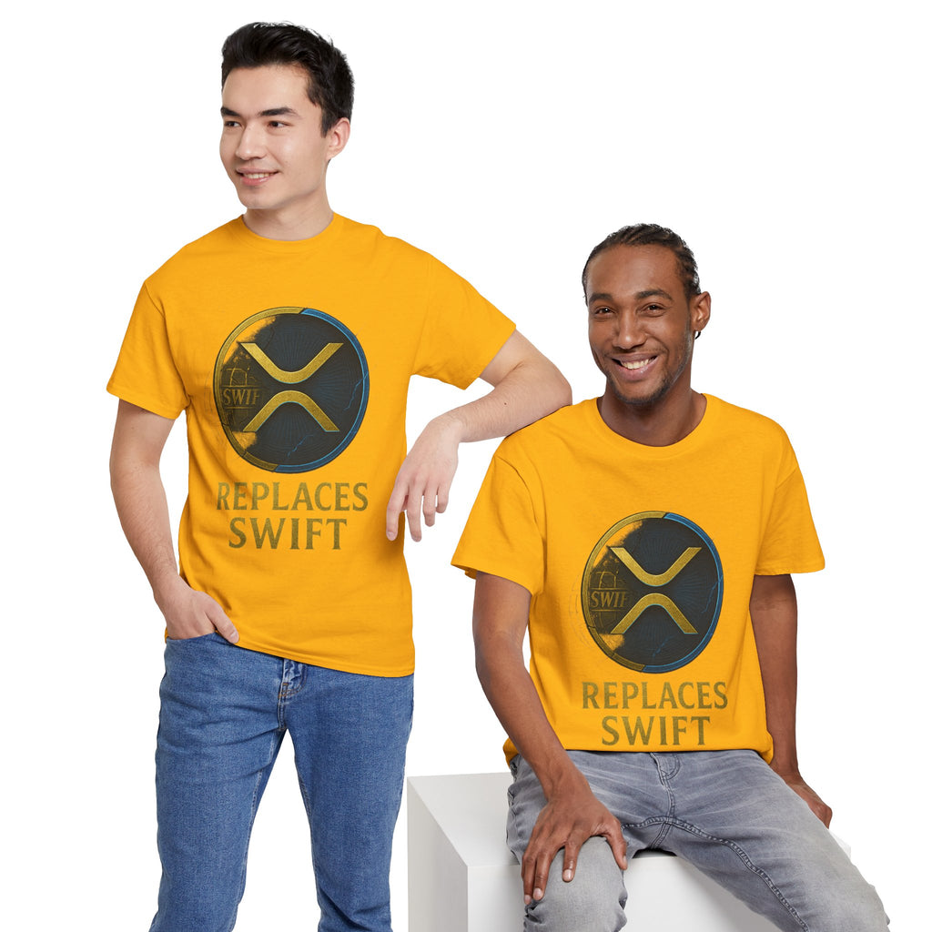 XRP 'Replaces Swift' Cotton Tee — Crypto Ripple Logo T-Shirt