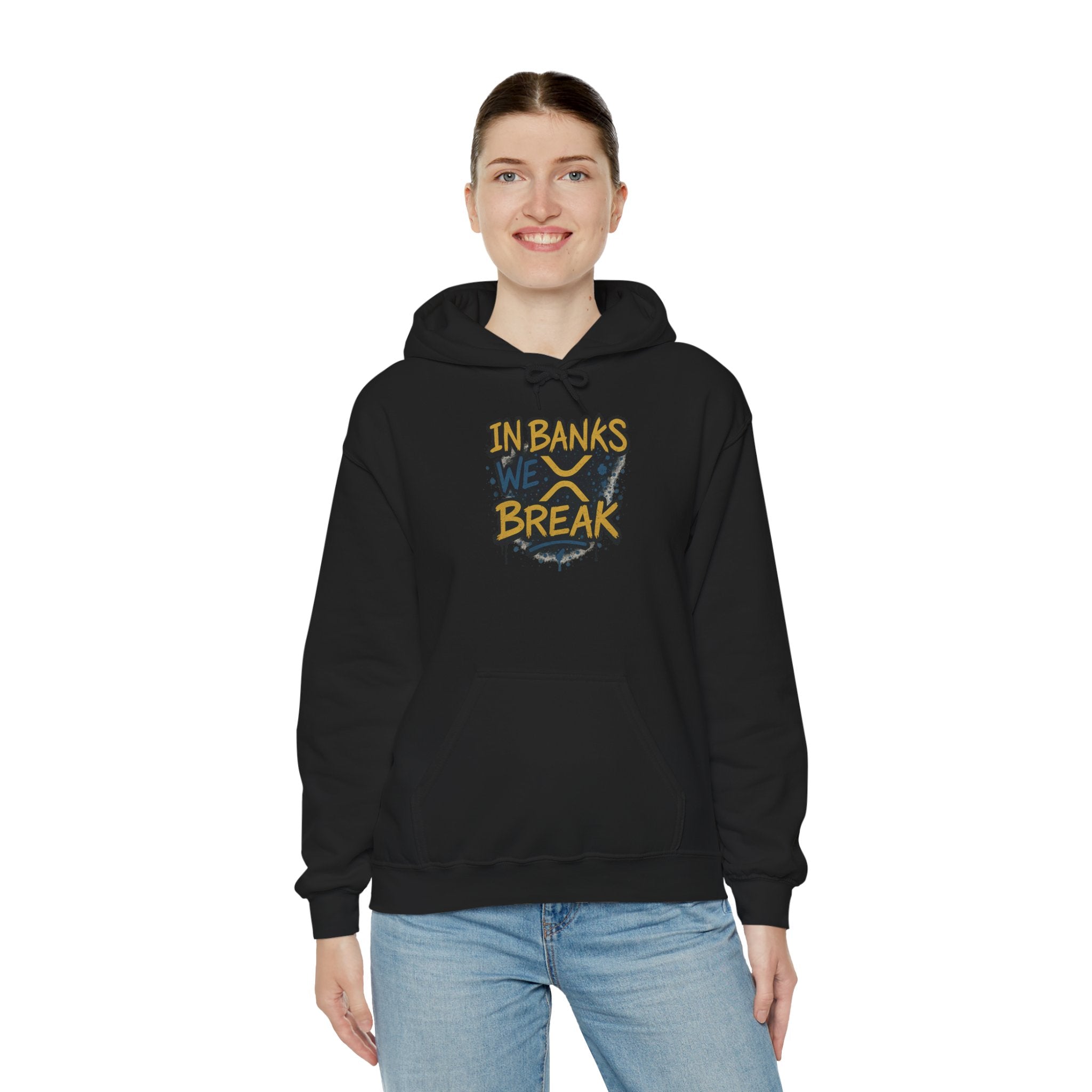 In Banks We Break Hoodie — Streetwear Graffiti Hoodie for Urban Style