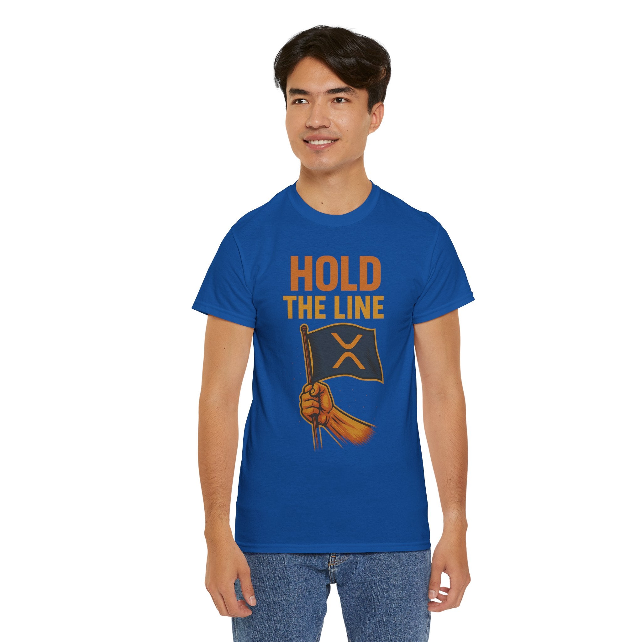 Hold The Line Tee — Bold Flag Graphic Cryptocurrency XRP Shirt