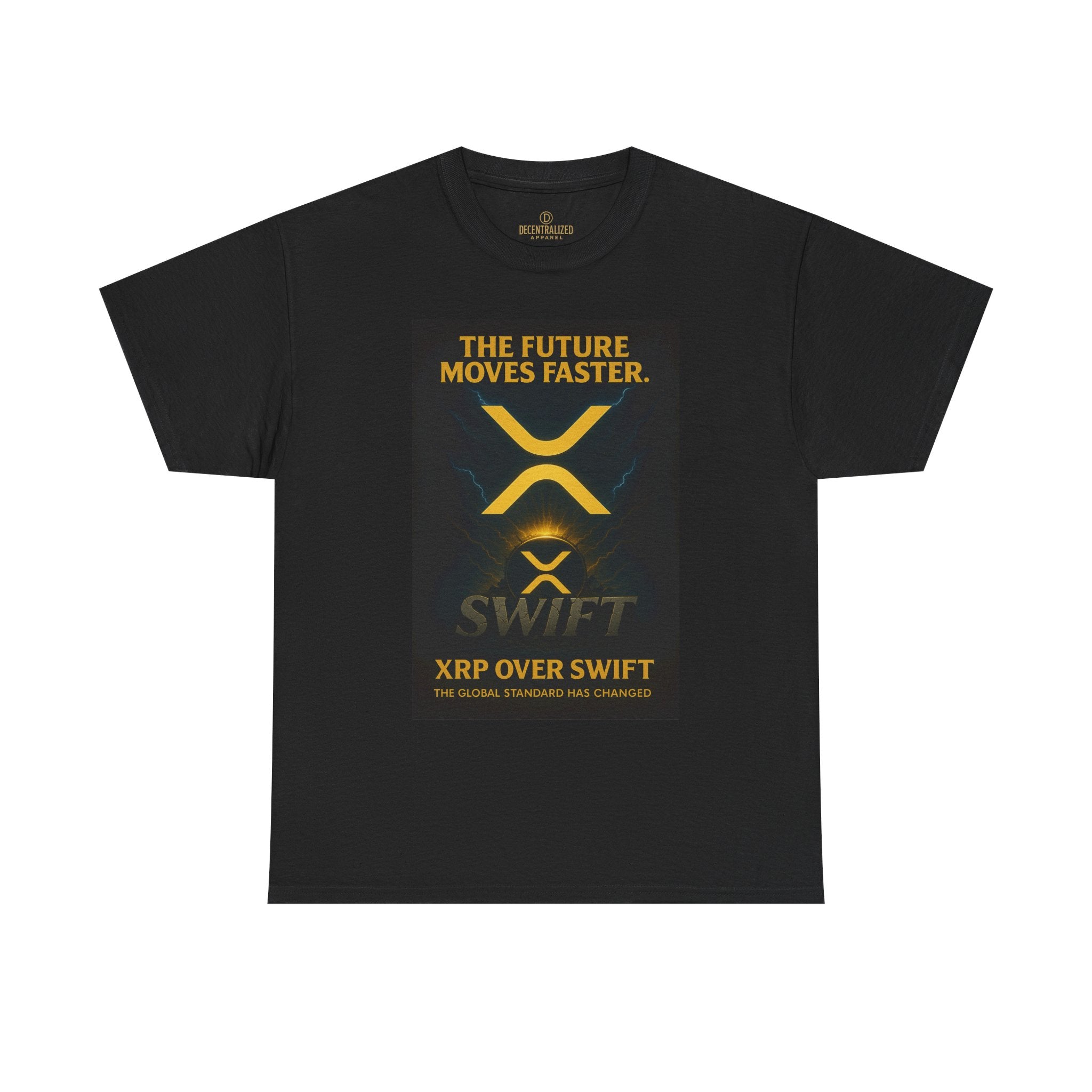 XRP Swift Crypto T-Shirt — “The Future Moves Faster” XRP Over Swift Tee