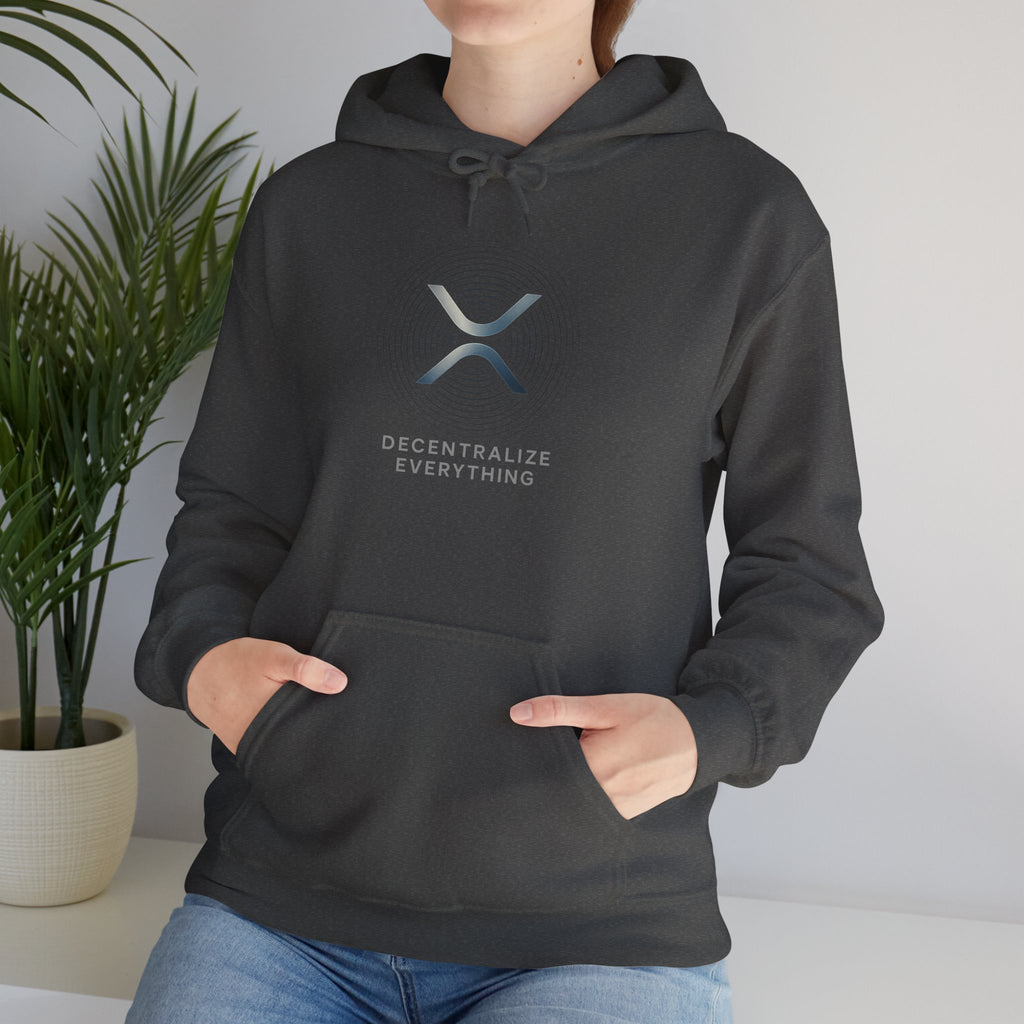 XRP 'Decentralize Everything' Hoodie — Minimal Crypto Logo Pullover