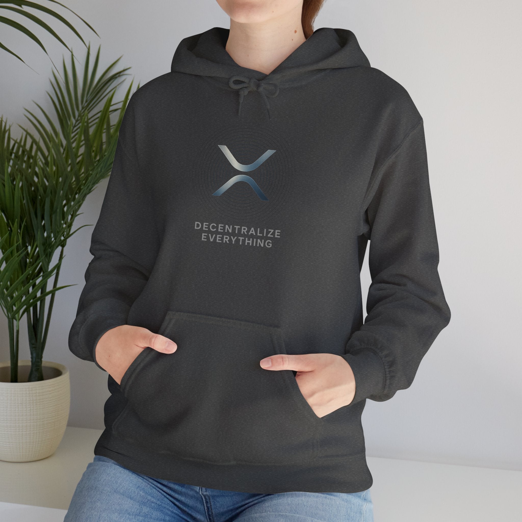 XRP 'Decentralize Everything' Hoodie — Minimal Crypto Logo Pullover