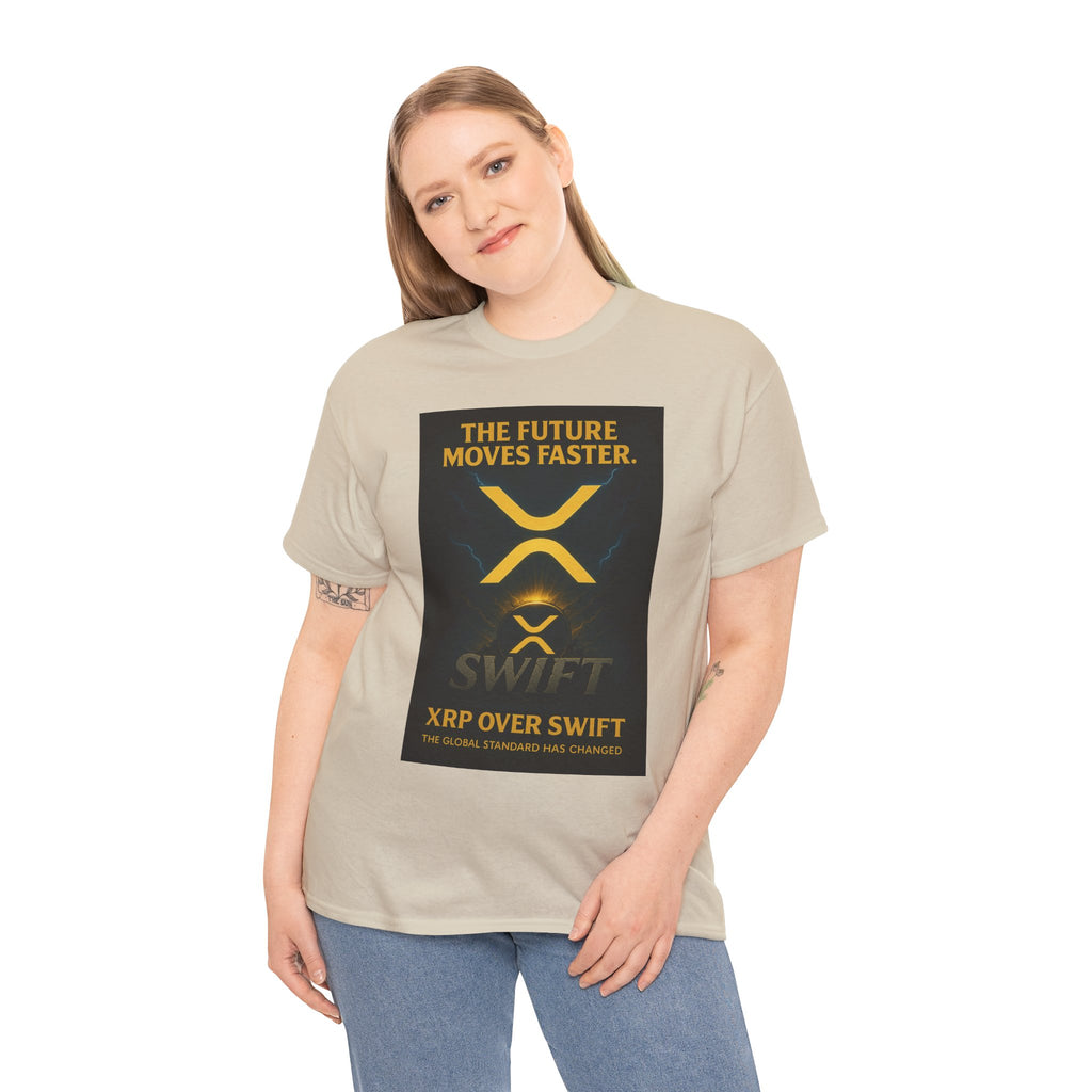 XRP Swift Crypto T-Shirt — “The Future Moves Faster” XRP Over Swift Tee