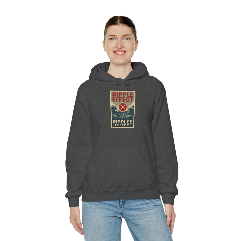 Ripple Effect Hoodie – Vintage Ocean Wave Graphic Hooded Sweatshirt