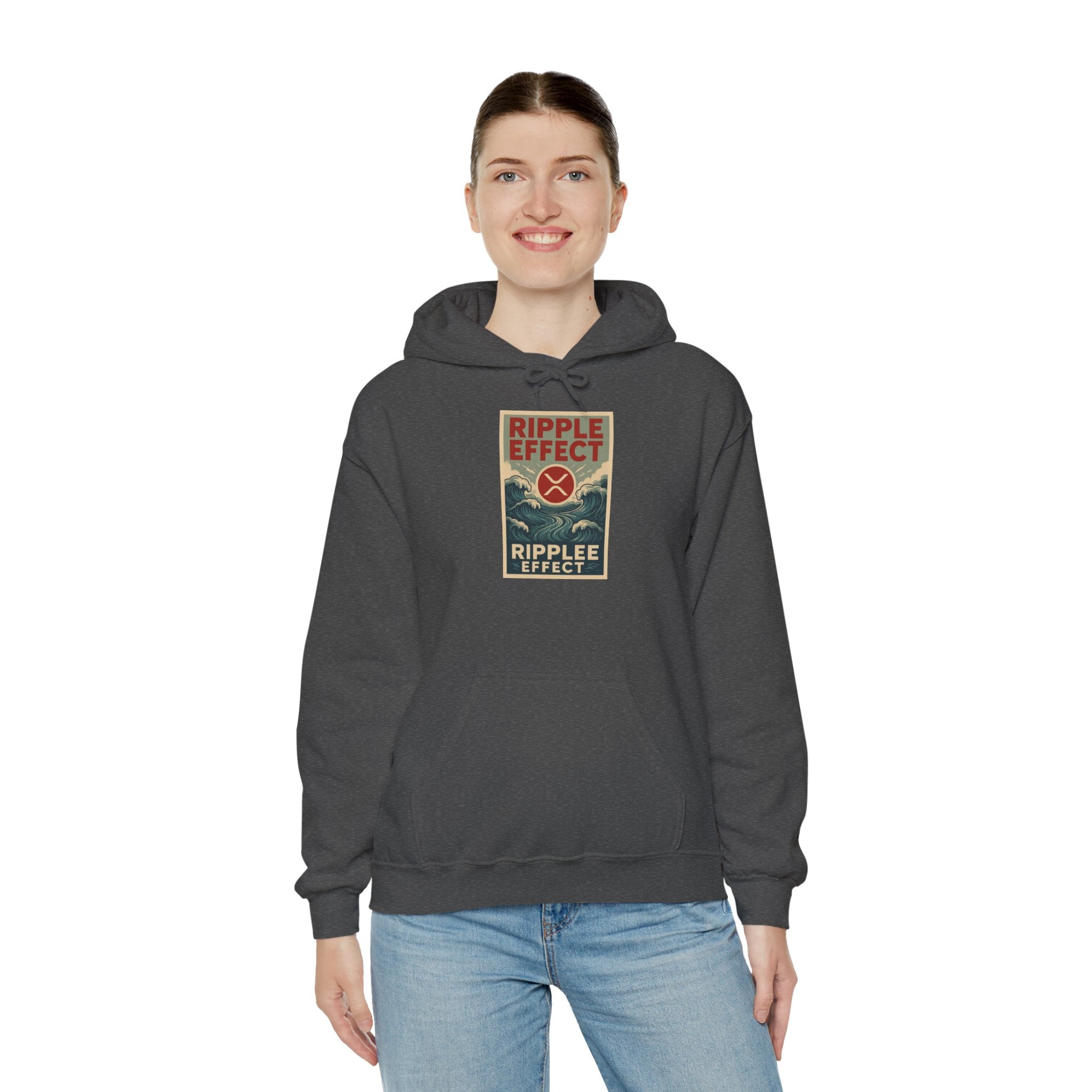 Ripple Effect Hoodie – Vintage Ocean Wave Graphic Hooded Sweatshirt