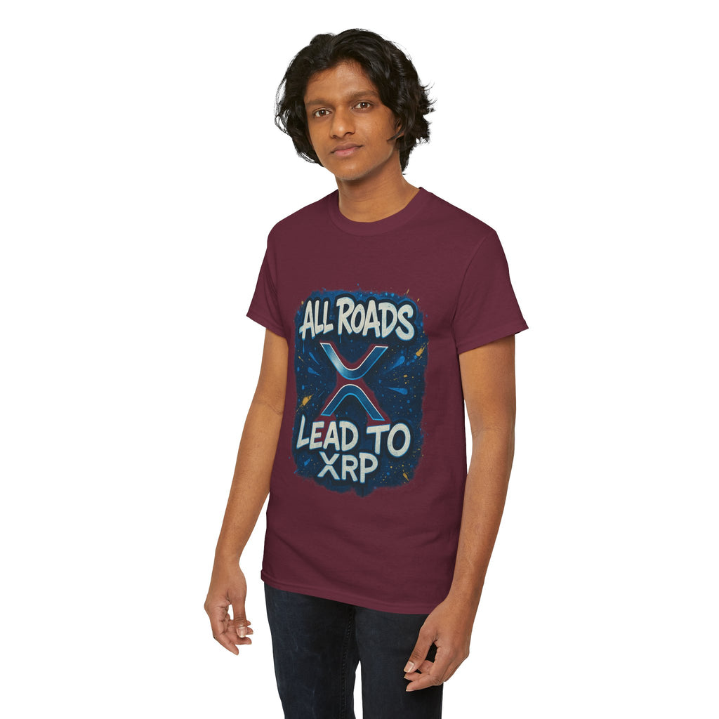 XRP Crypto T-Shirt — "All Roads Lead to XRP" Graphic Tee