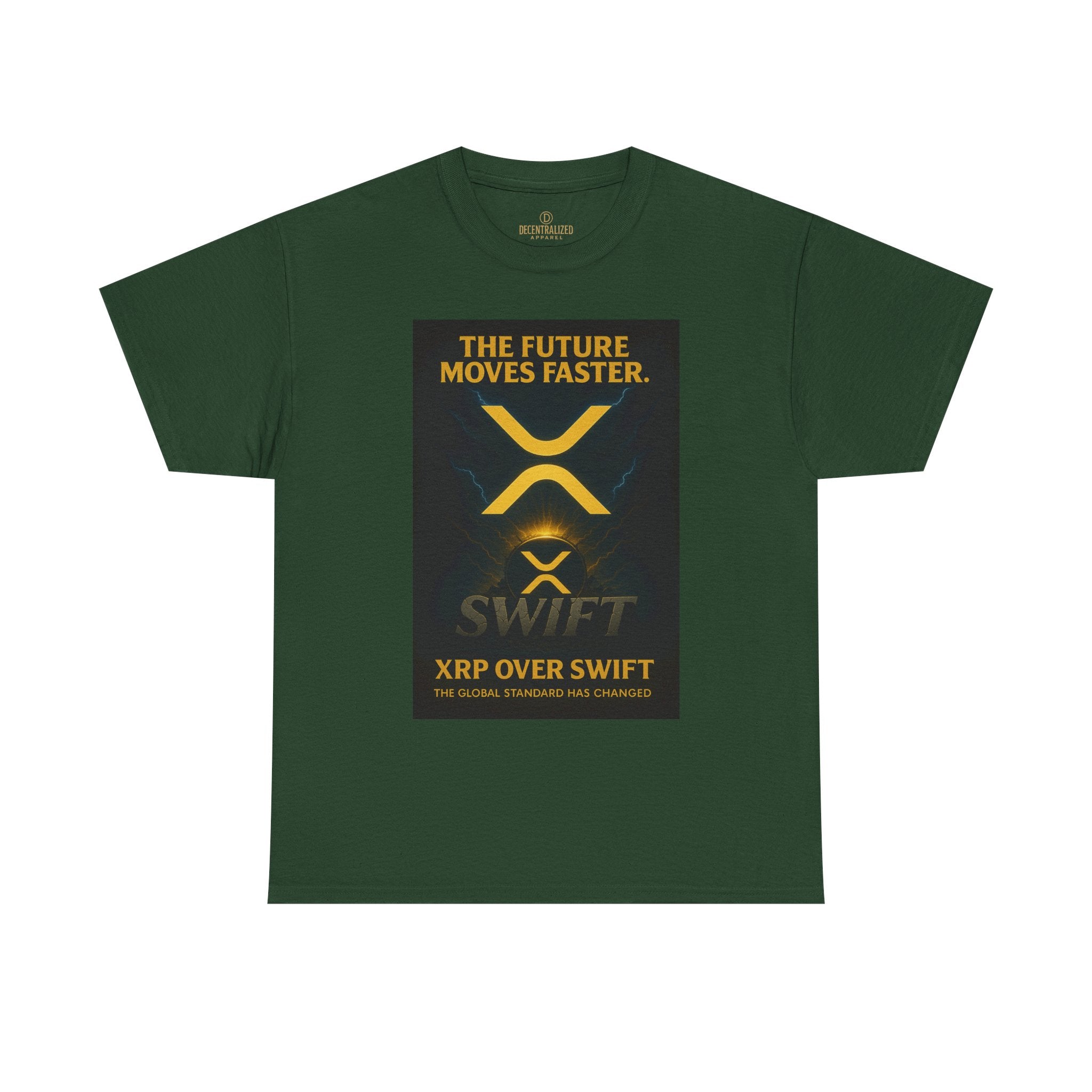 XRP Swift Crypto T-Shirt — “The Future Moves Faster” XRP Over Swift Tee