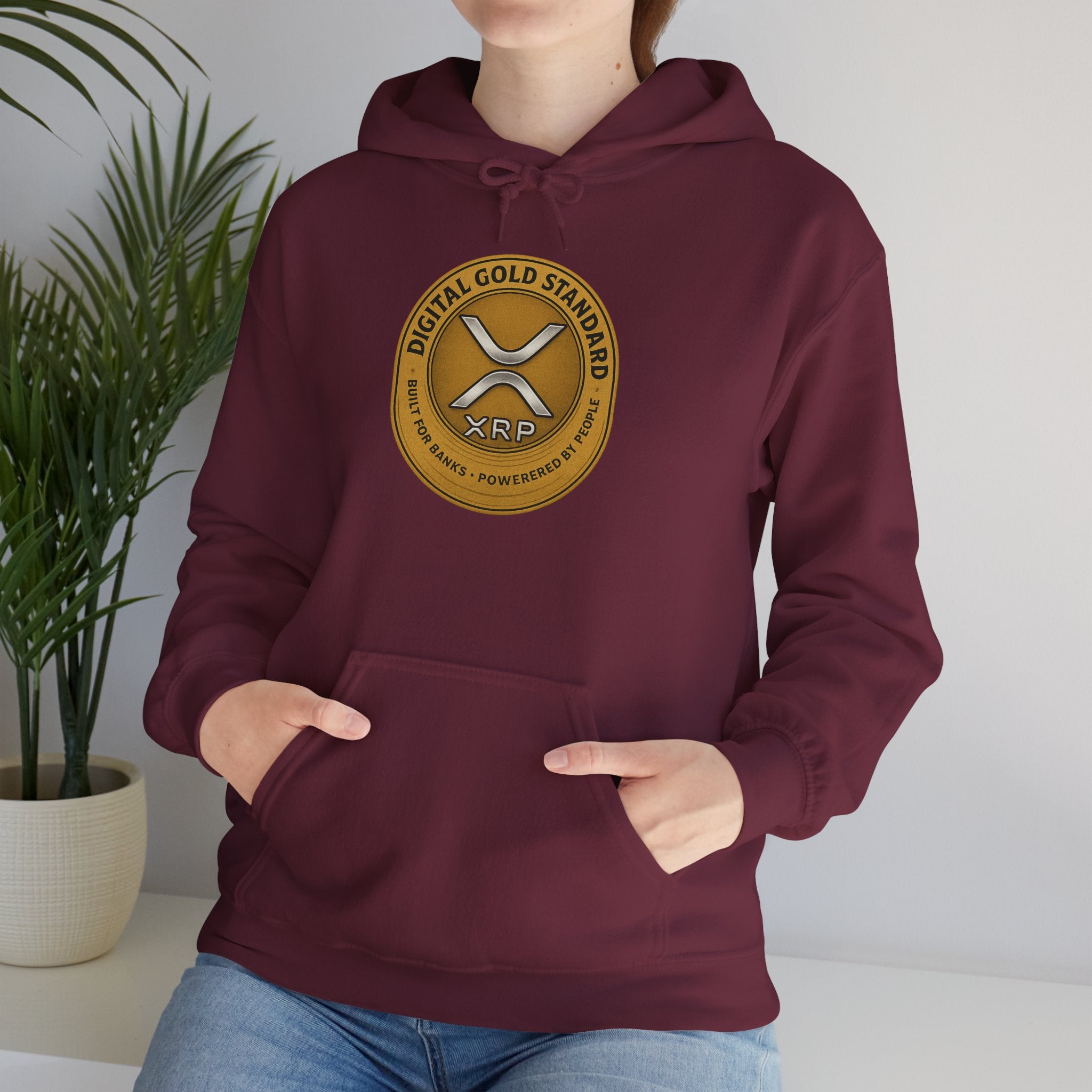Crypto Coin Logo Hoodie — Digital Gold Standard XRP Emblem