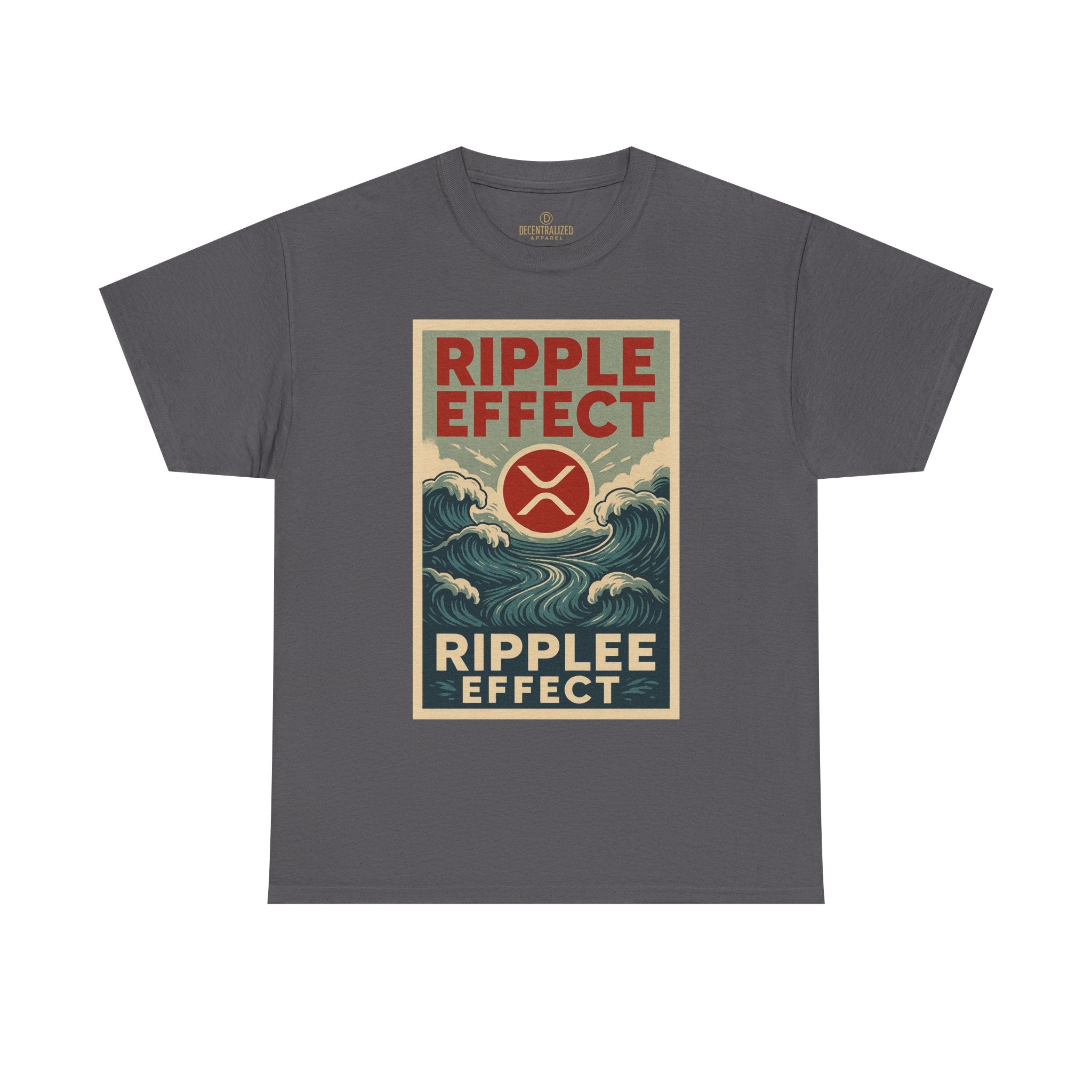Ripple Effect Tee — Vintage Wave XRP Crypto Graphic T-Shirt
