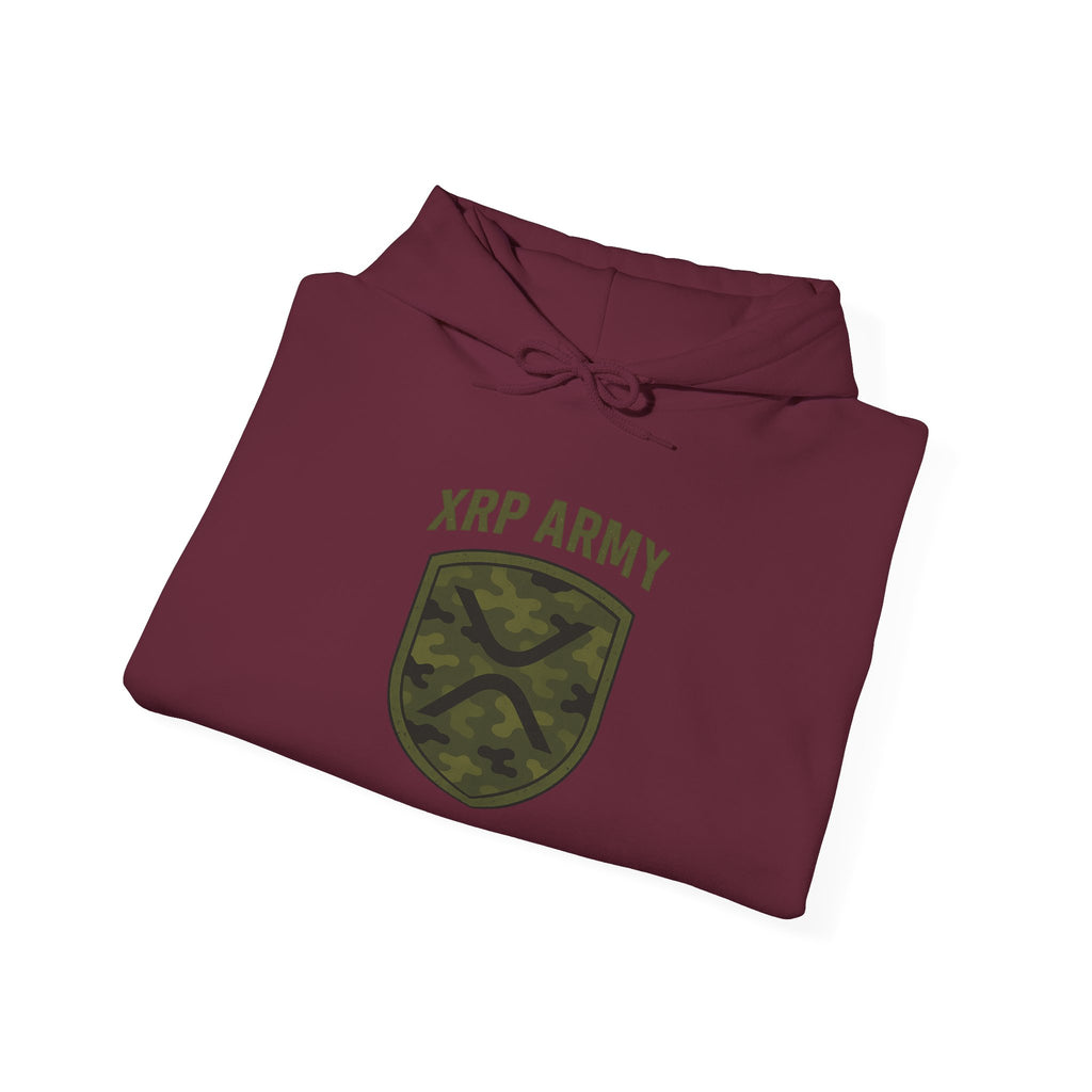 XRP Army Hoodie – Crypto Shield Camouflage Sweatshirt