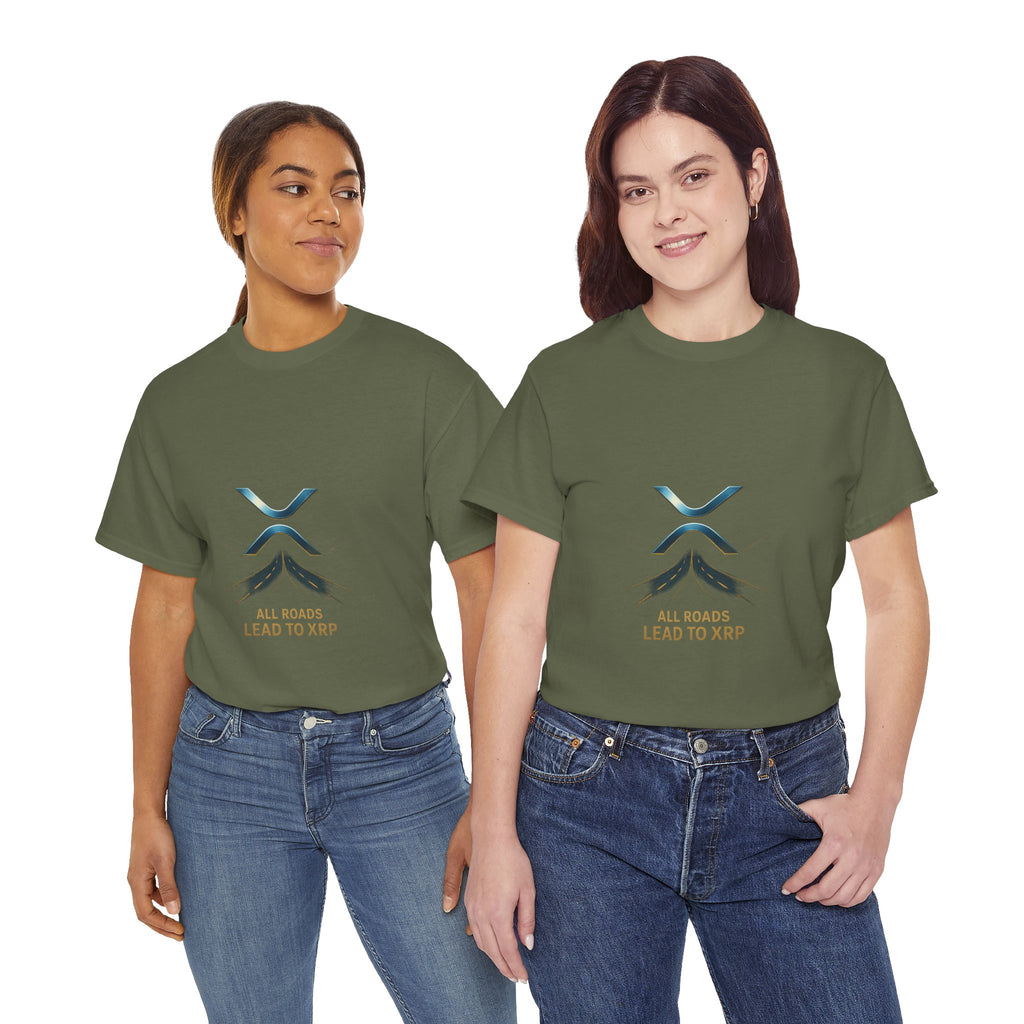 All Roads Lead to XRP T-Shirt — Crypto Ripple Logo Tee