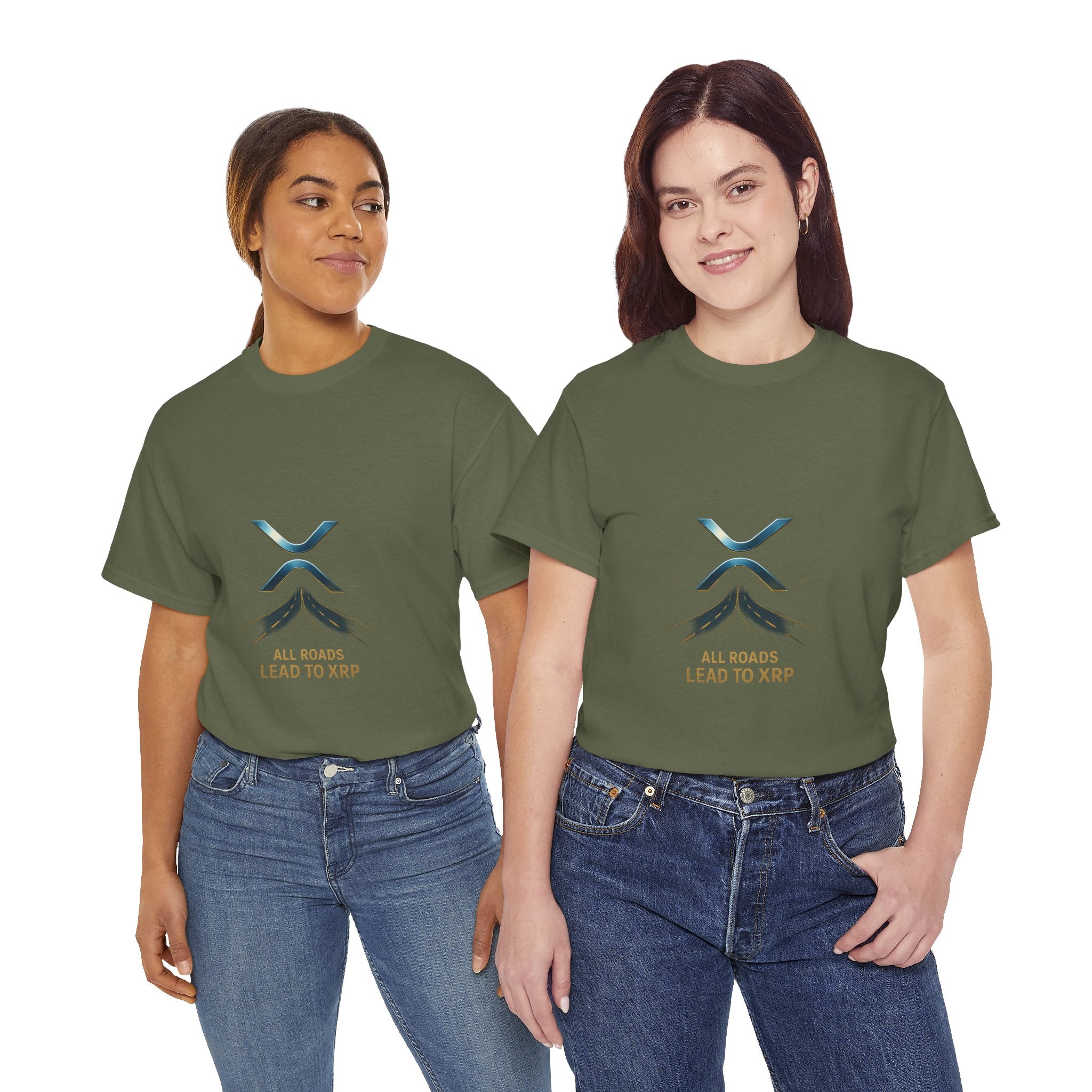 All Roads Lead to XRP T-Shirt — Crypto Ripple Logo Tee