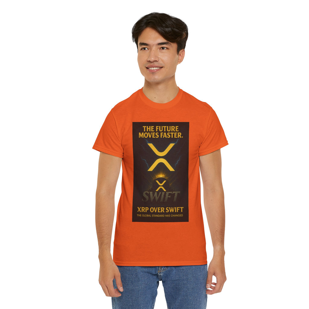 XRP Swift Crypto T-Shirt — “The Future Moves Faster” XRP Over Swift Tee