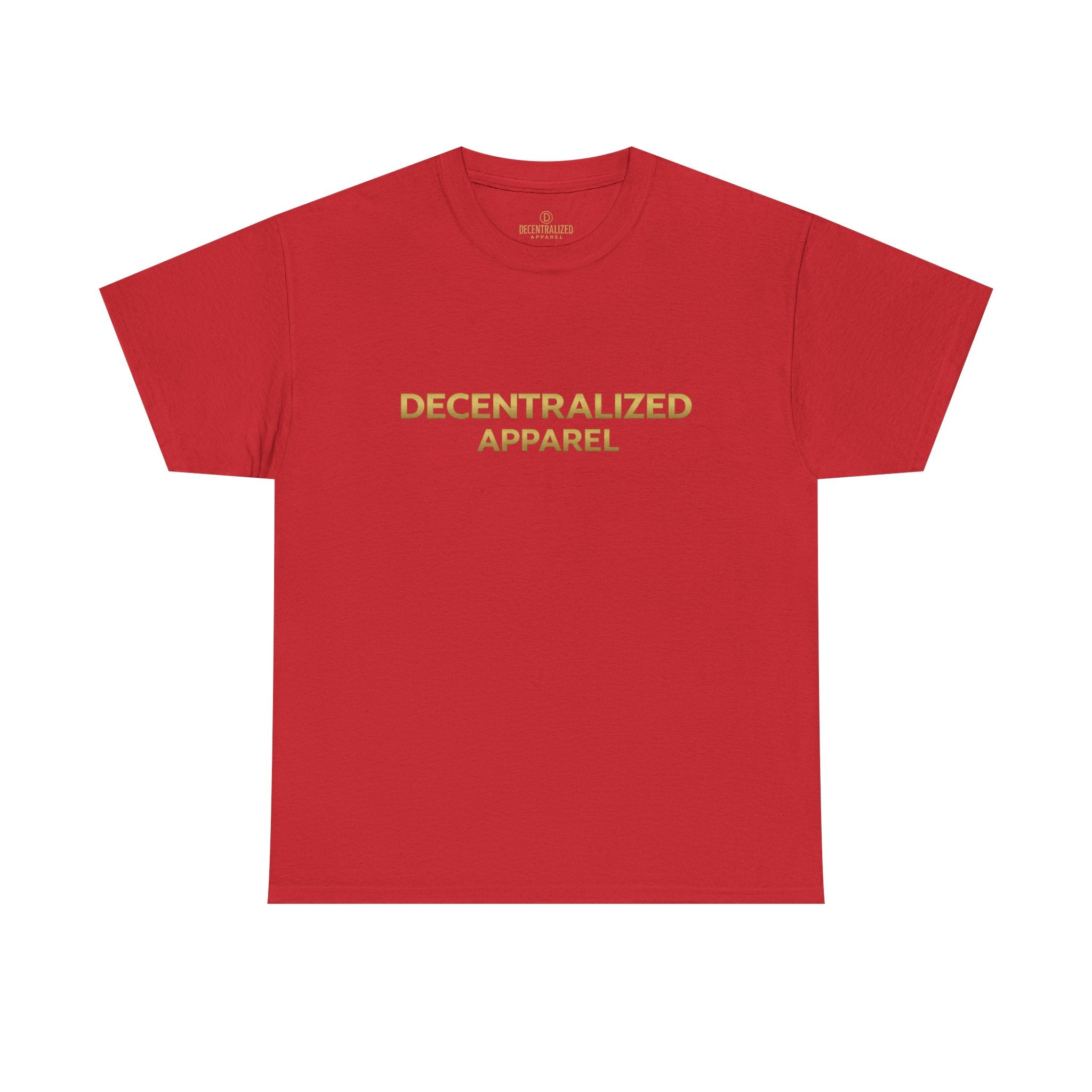 Decentralized Apparel T‑Shirt — Minimal Gold Logo Tee