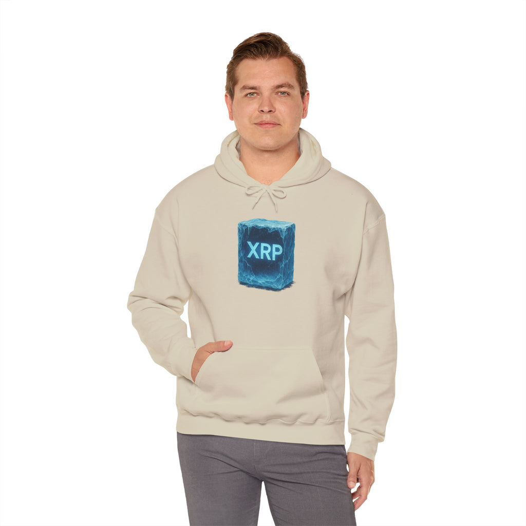 XRP Frozen Cube Hoodie — Crypto Ice Block Sweater for XRP Fans