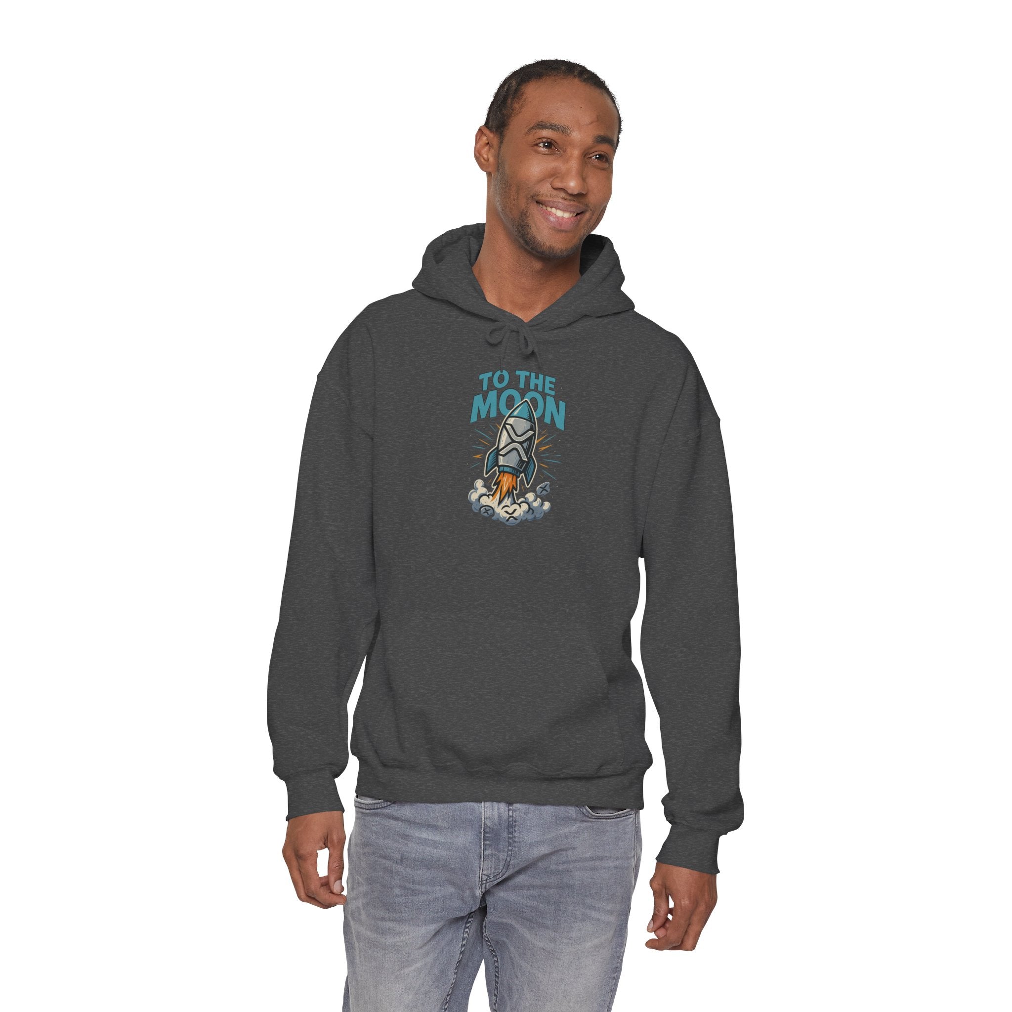 Hoodie — 'To The Moon' Rocket Graphic Pullover
