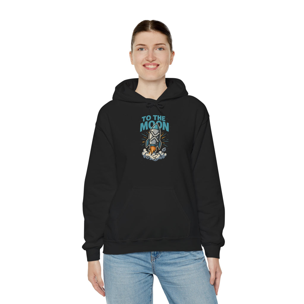 Hoodie — 'To The Moon' Rocket Graphic Pullover