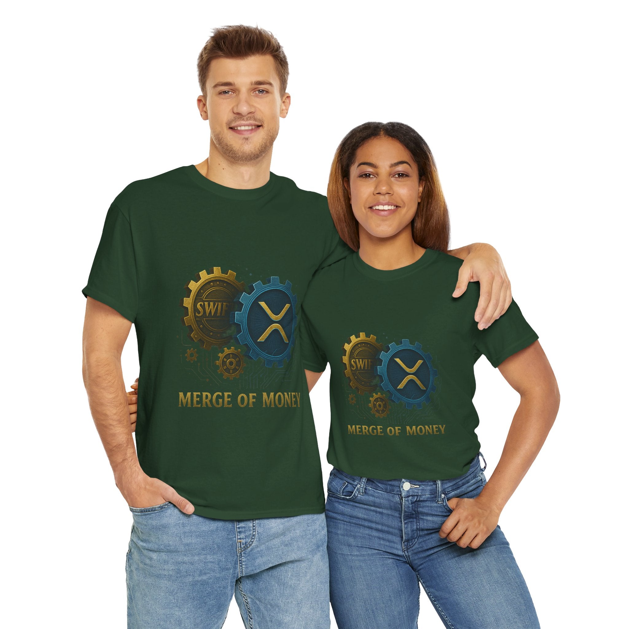 Merge of Money Tee - Cryptocurrency Gears XRP & SWI Crypto T-Shirt