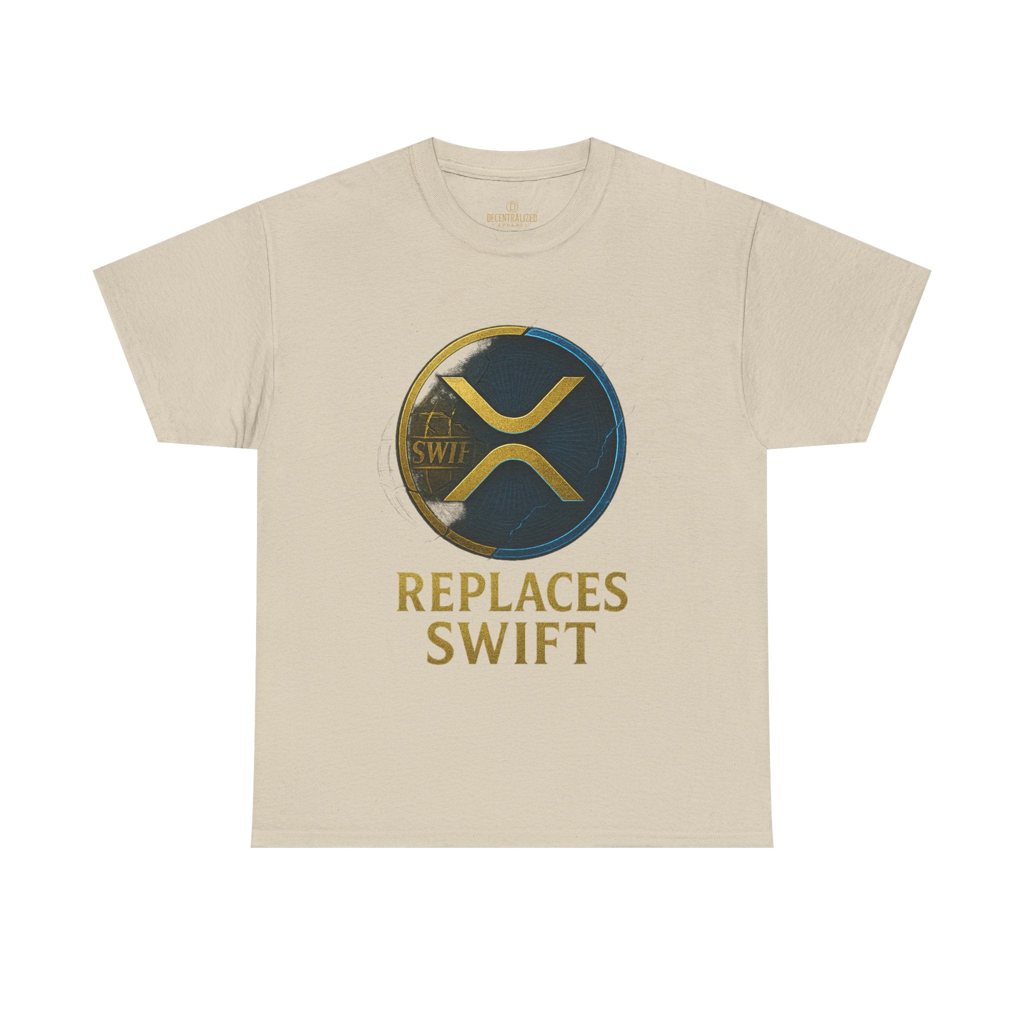 XRP 'Replaces Swift' Cotton Tee — Crypto Ripple Logo T-Shirt