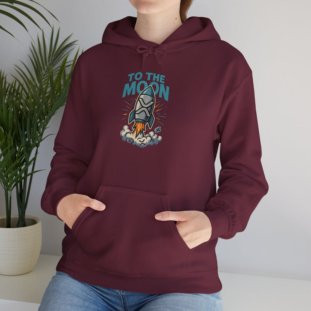 Hoodie — 'To The Moon' Rocket Graphic Pullover