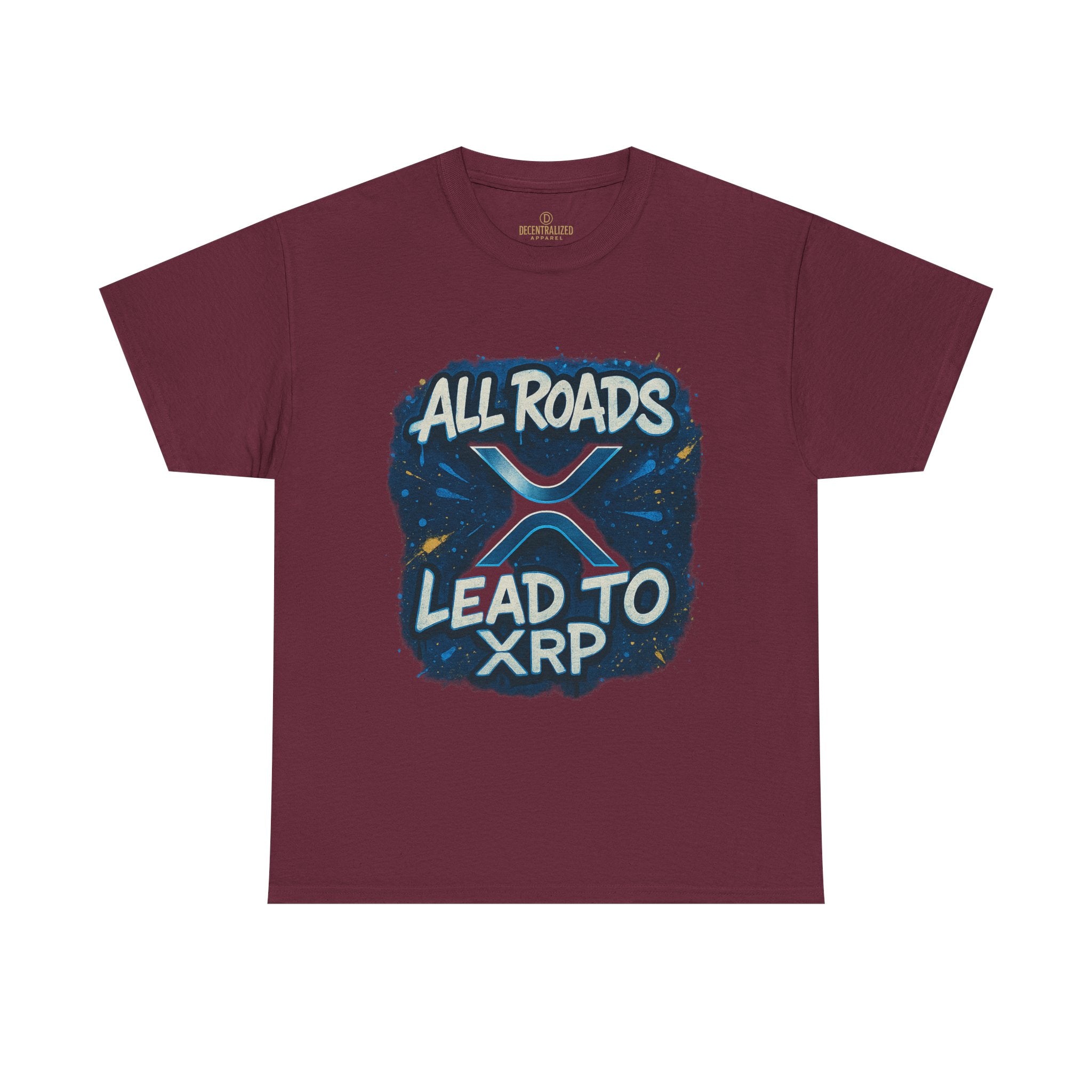 XRP Crypto T-Shirt — "All Roads Lead to XRP" Graphic Tee