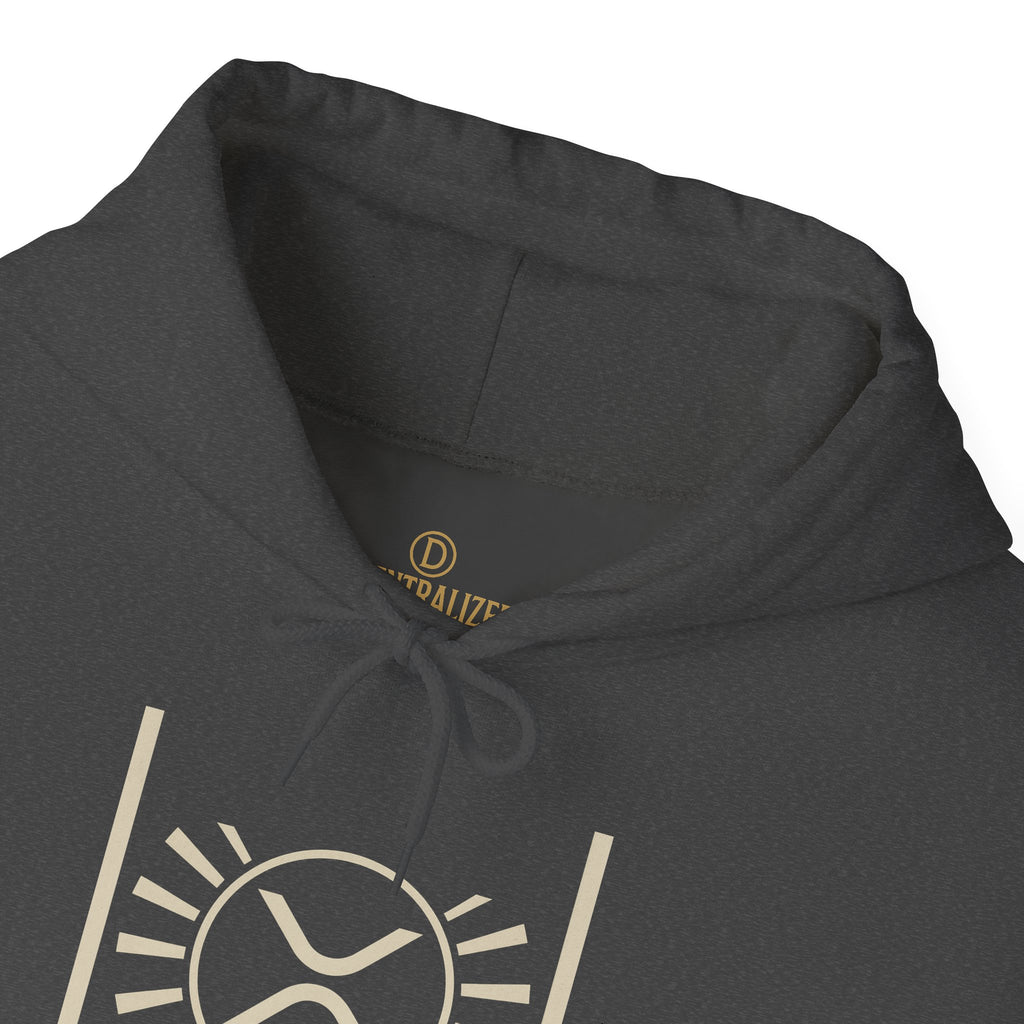 XRP Minimalist Logo Hoodie — Crypto Sun Symbol Sweatshirt